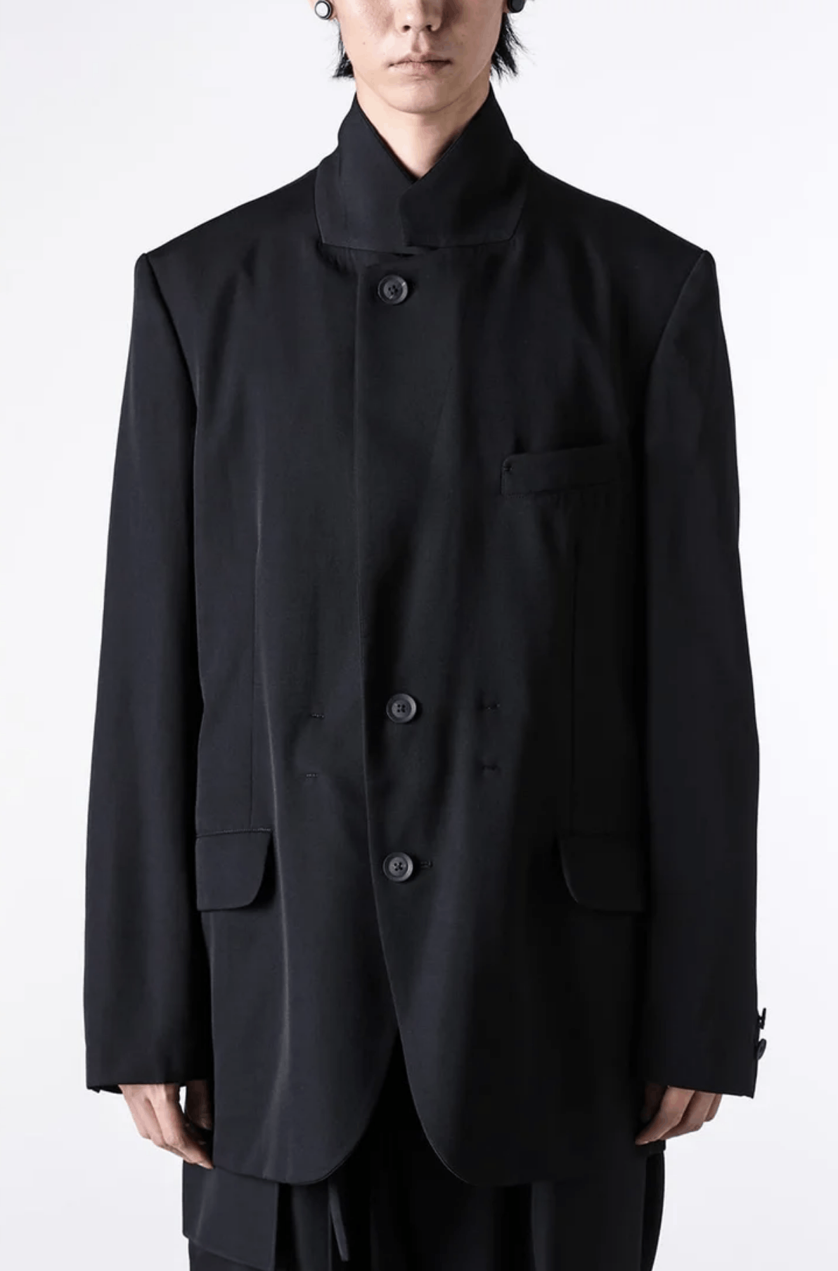 Yohji Yamamoto Yohji Yamamoto Pour Homme 19AW - W/Gabardine Belted Jacket Size US L / EU 52-54 / 3 - 2 Thumbnail