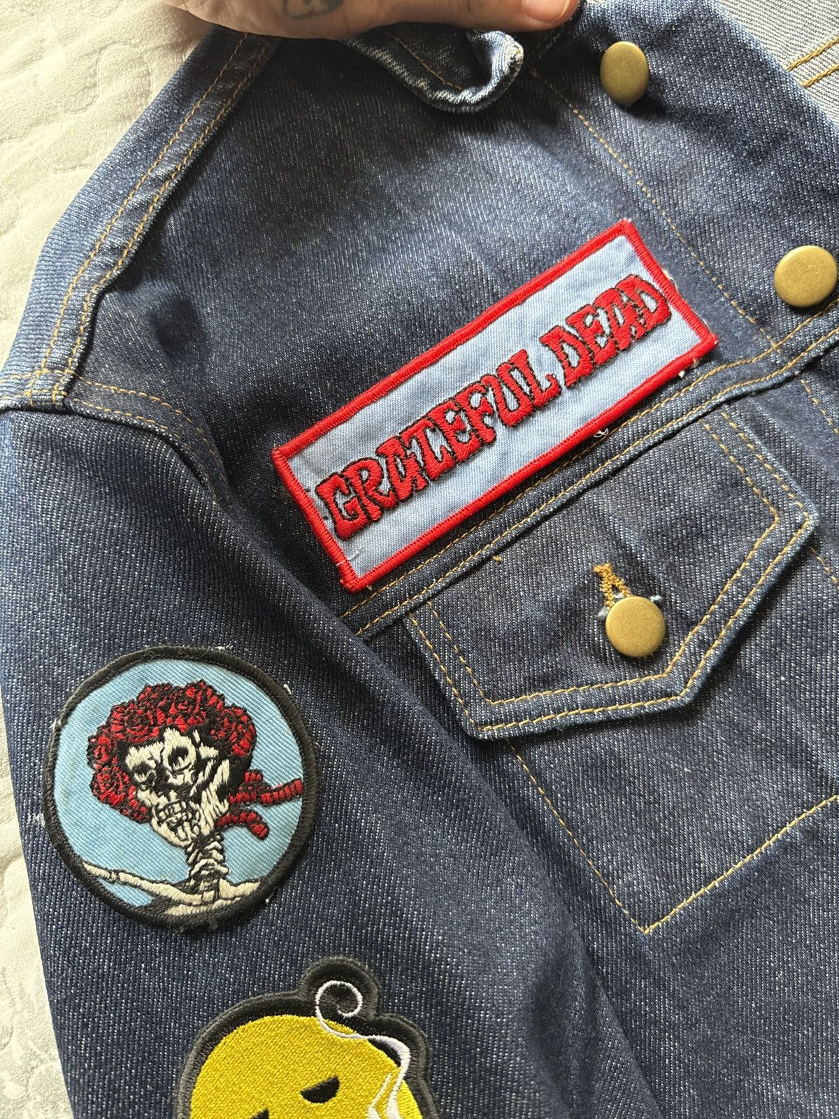 American Apparel Custom Greatful Dead Denim Patch Jacket Size US M / EU 48-50 / 2 - 1 Thumbnail