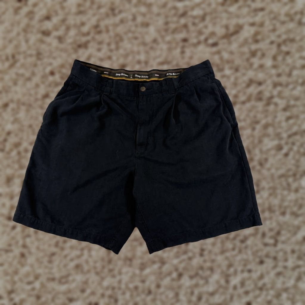 Tommy Bahama Tommy Bahama Shorts Men 40 Black Pleated Bermuda 100% Silk Golf Golfer Beach Size US 40 / EU 56 - 1 Thumbnail