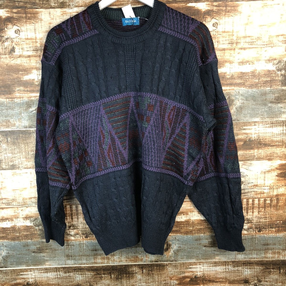 Vintage Rasoza art vintage japan Purple Knitwear #A1801 Size US M / EU 48-50 / 2 - 3 Thumbnail