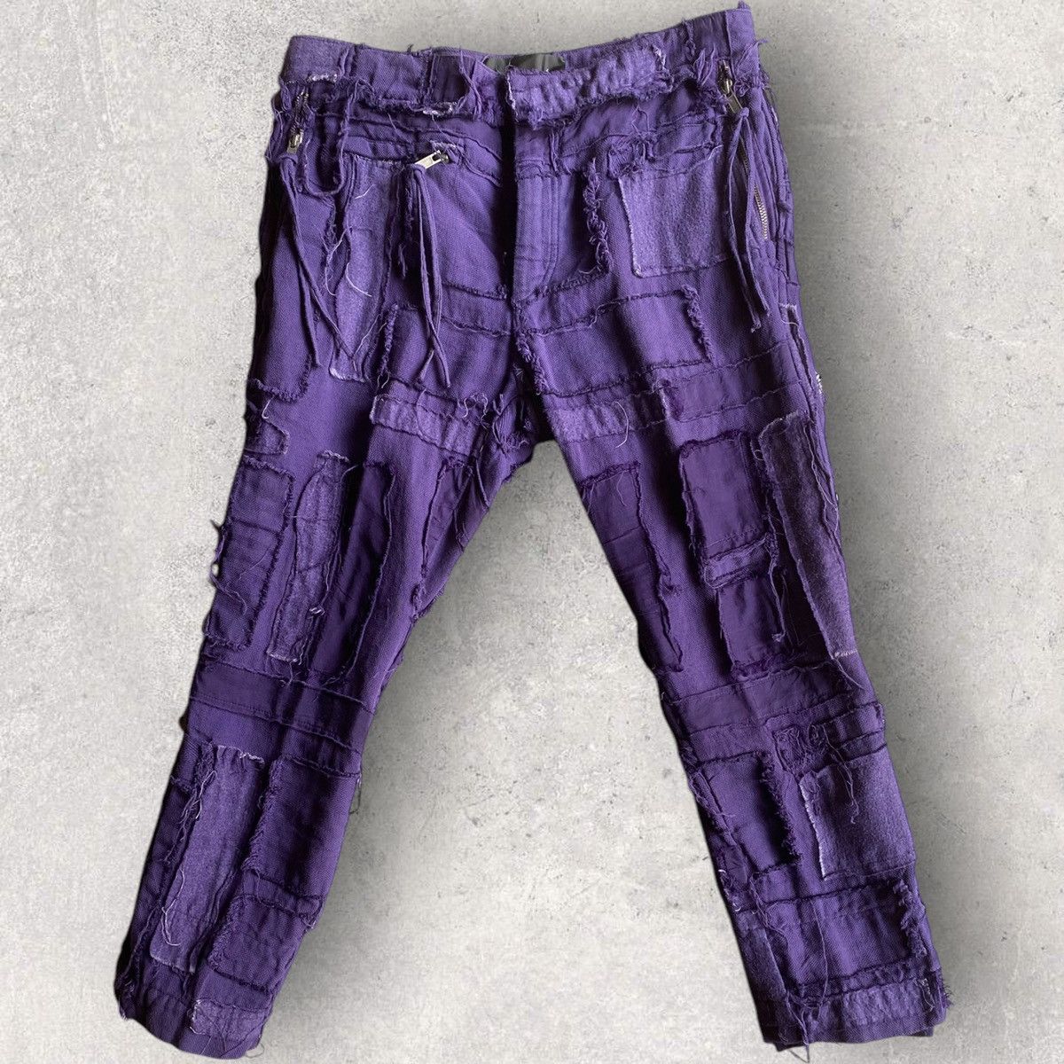 Haider Ackermann SS16 Scab Patchwork Cropped Sweatpants Size US 32 / EU 48 - 2 Thumbnail