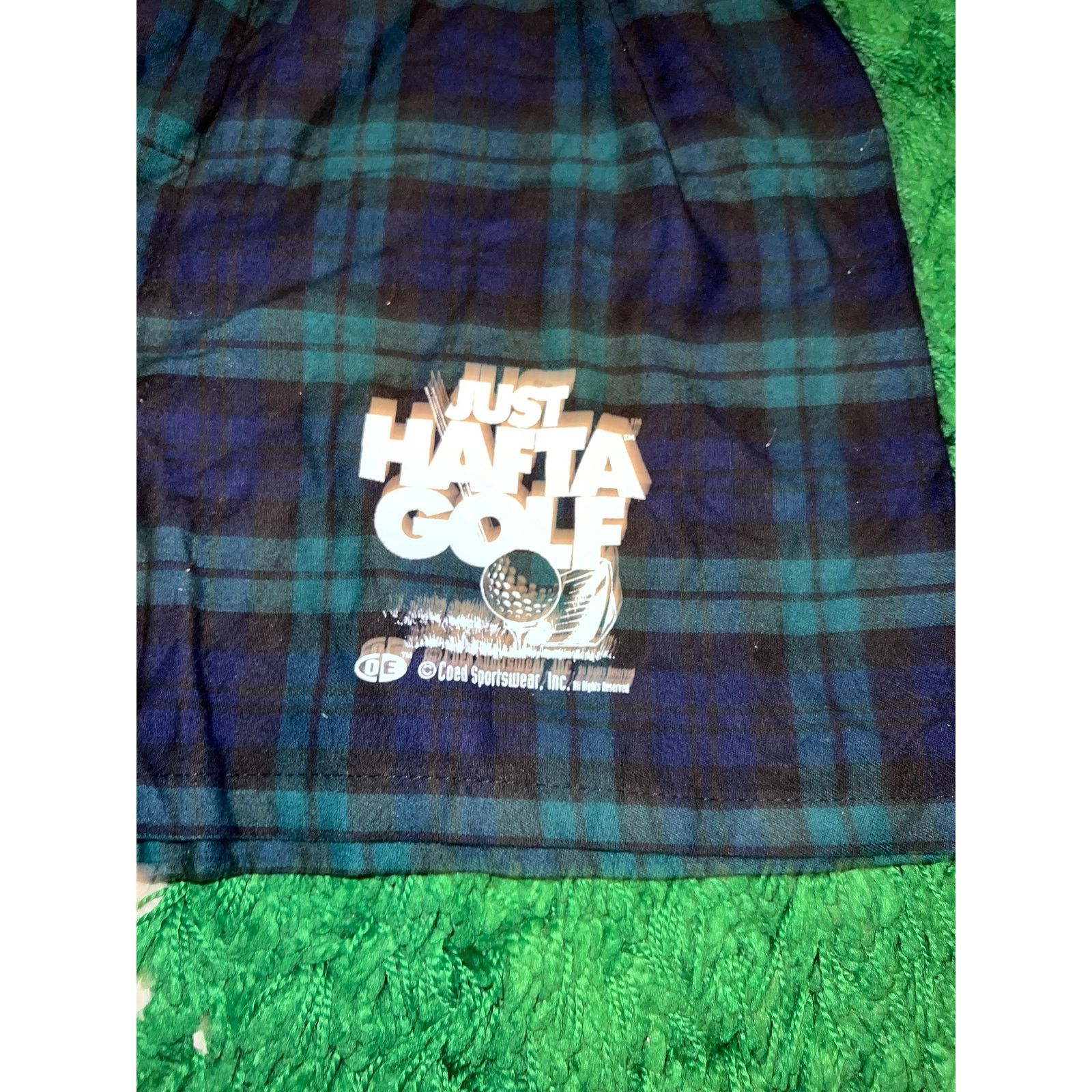 Vintage Vintage Coed Sportswear Just Hafta Golf Green Boxers VTG L Size 32 - 2 Thumbnail