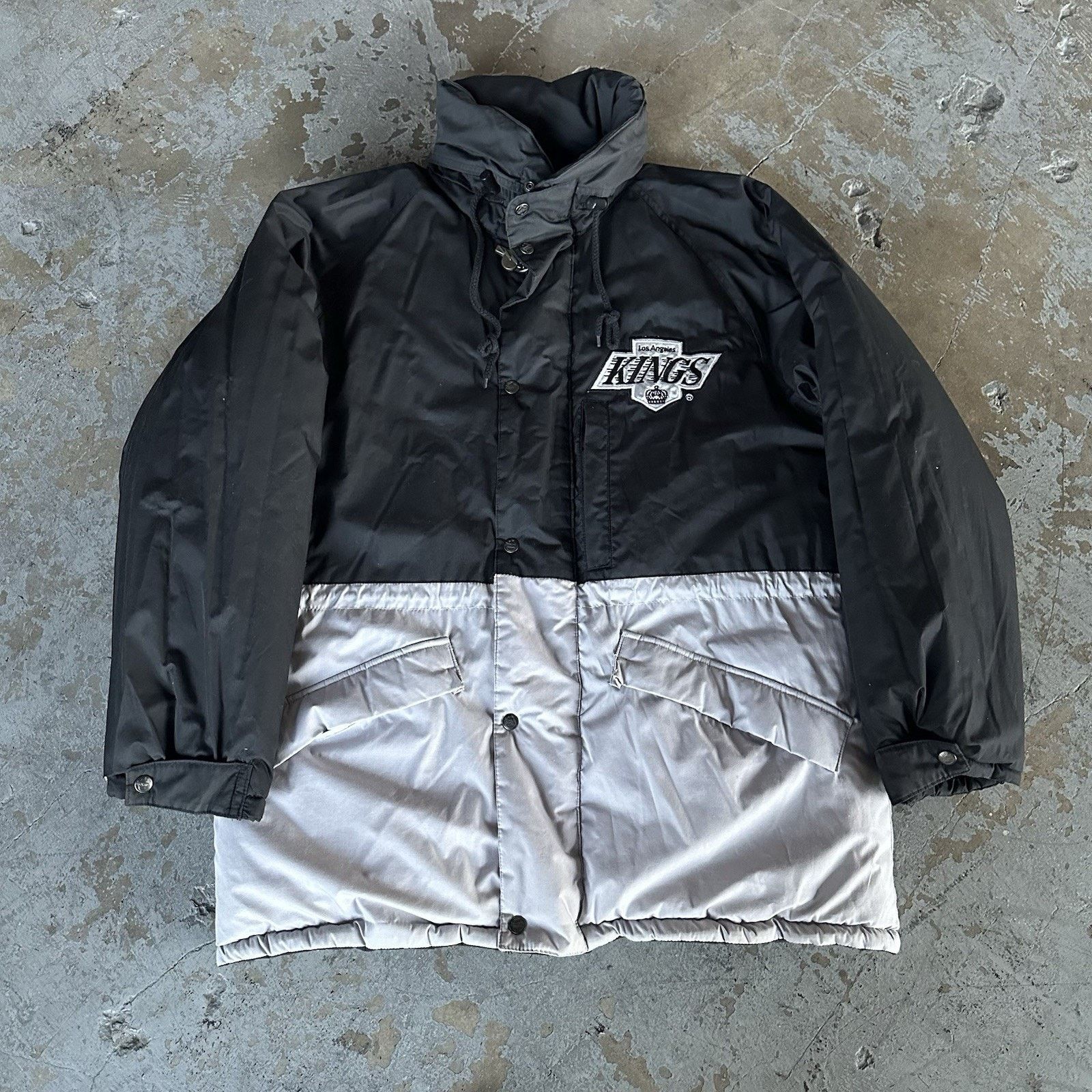NHL × Pro Player × Vintage Vintage 90s Pro Player Kings Reversible Parka Puffer Jacket Size US L / EU 52-54 / 3 - 5 Thumbnail