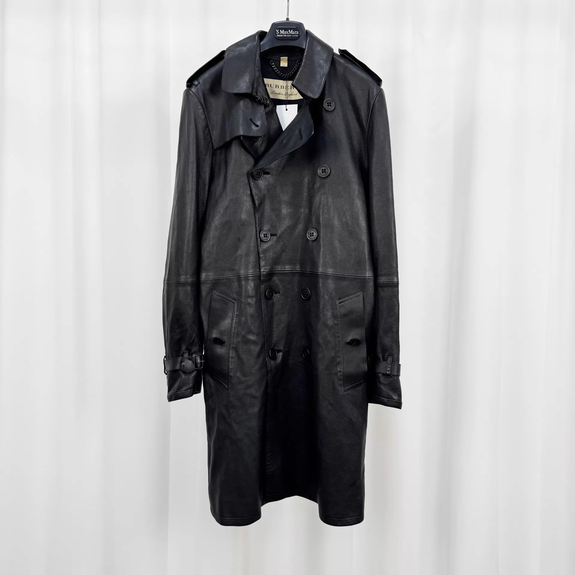Burberry Burberry Black Lambskin Trench 48 98 New No Belt Size XL / US 12-14 / IT 48-50 - 1 Thumbnail