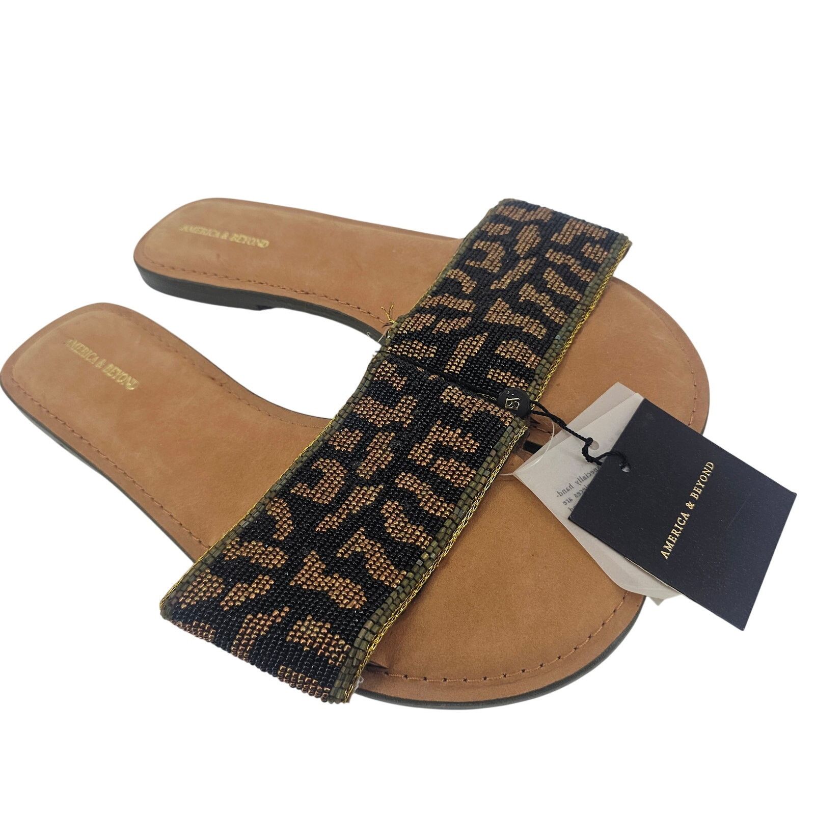 Other America & Beyond Beaded Leopard Slip-on Sandal 41 10 Size US 10 / IT 40 - 1 Thumbnail
