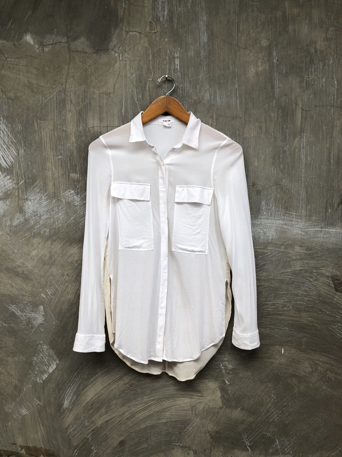 Helmut Lang Helmut Lang Broken White Button Up Shirt Size S / US 4 / IT 40 - 1 Thumbnail