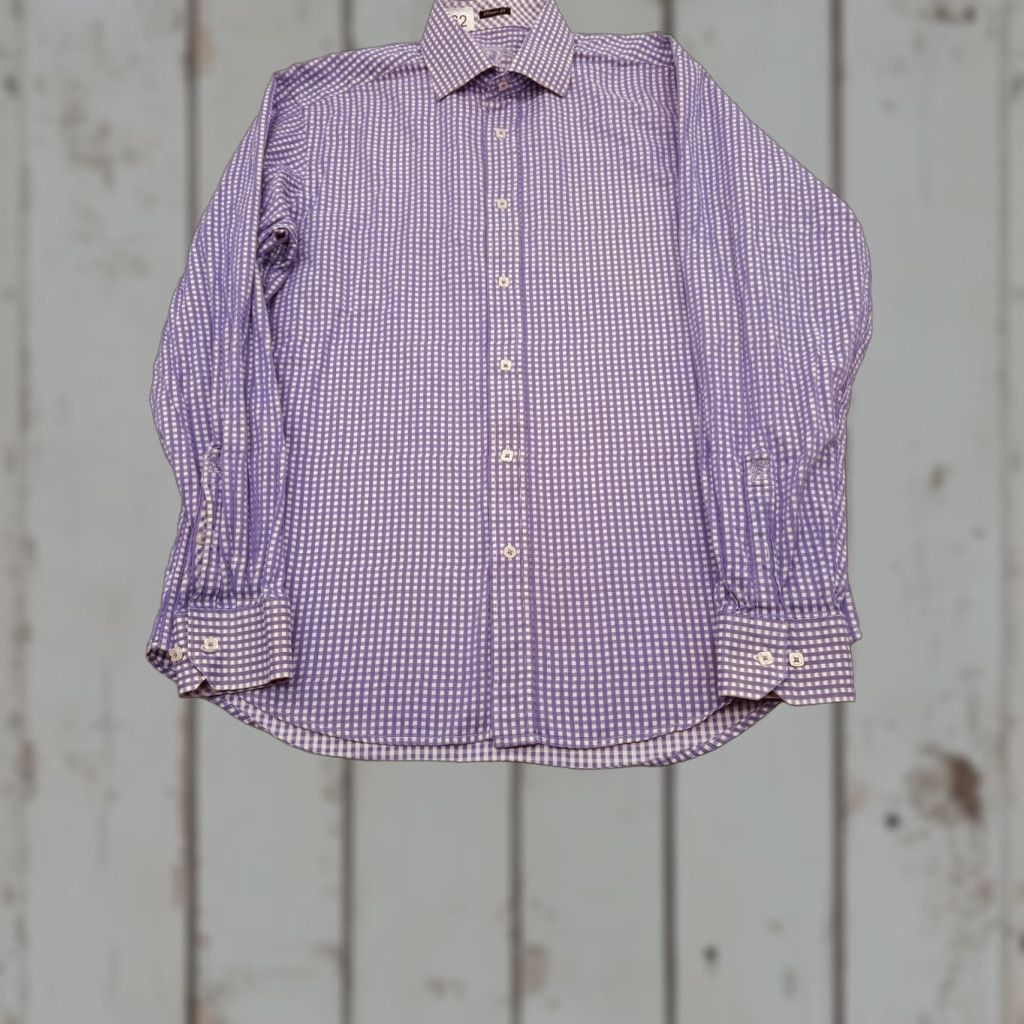BUGATCHI BUGATCHI Long Sleeve Button Up Mens Large Check Shirt Cotton 2576 Size US L / EU 52-54 / 3 - 1 Thumbnail
