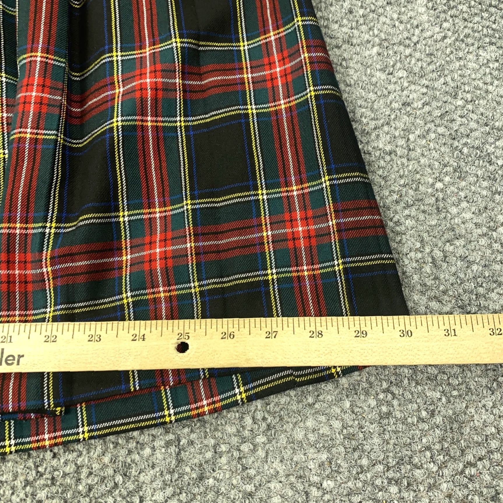 Vintage VINTAGE Plaid Midi Skirt Womens 10P Red Green Zip BFA Classics Size 32" / US 10 / IT 46 - 5 Thumbnail