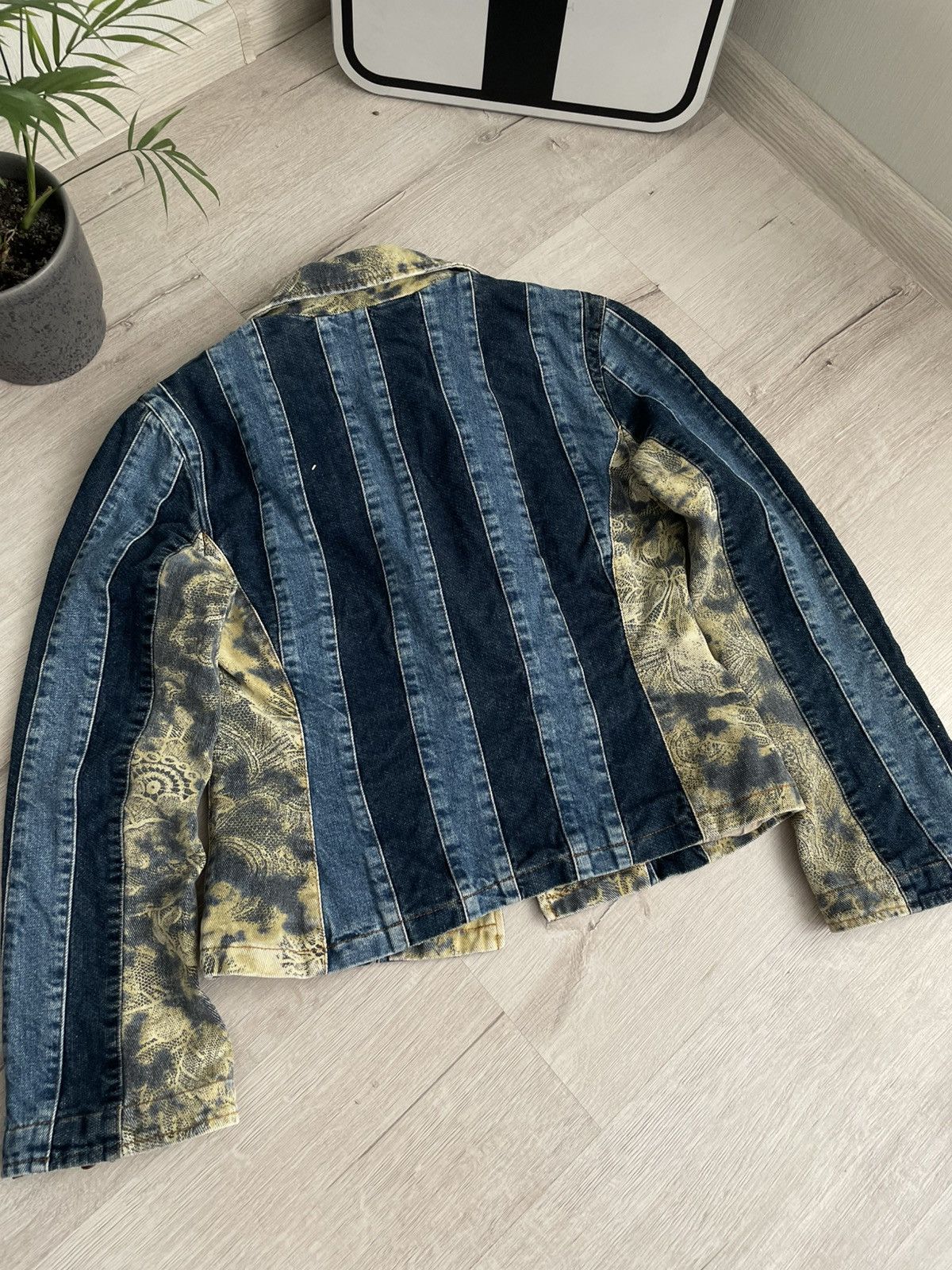 Designer × Voyage Crazy Cyber Y2k Denim Jacket Voyage Passion Faux Fur Blazer Size M / US 6-8 / IT 42-44 - 13 Thumbnail