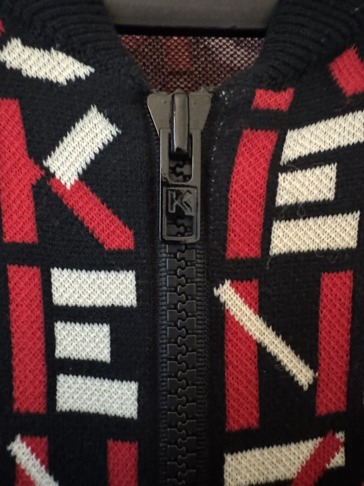 Kenzo Kenzo Red/Black Monogram Knit Jacket L Size US L / EU 52-54 / 3 - 5 Thumbnail