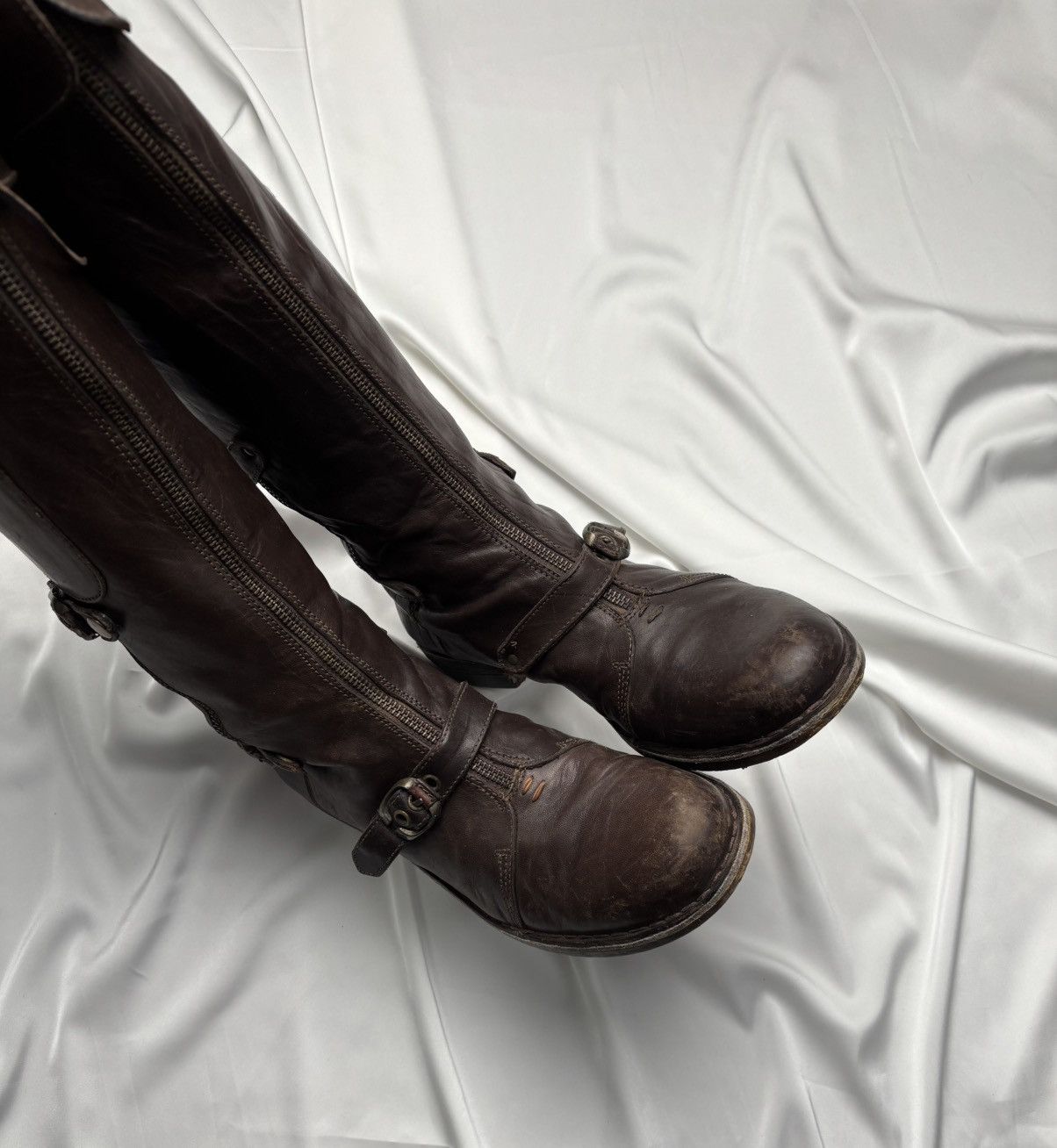 Vintage Vintage leather super rare boots with buckles and zippers Size US 9 / IT 39 - 4 Thumbnail
