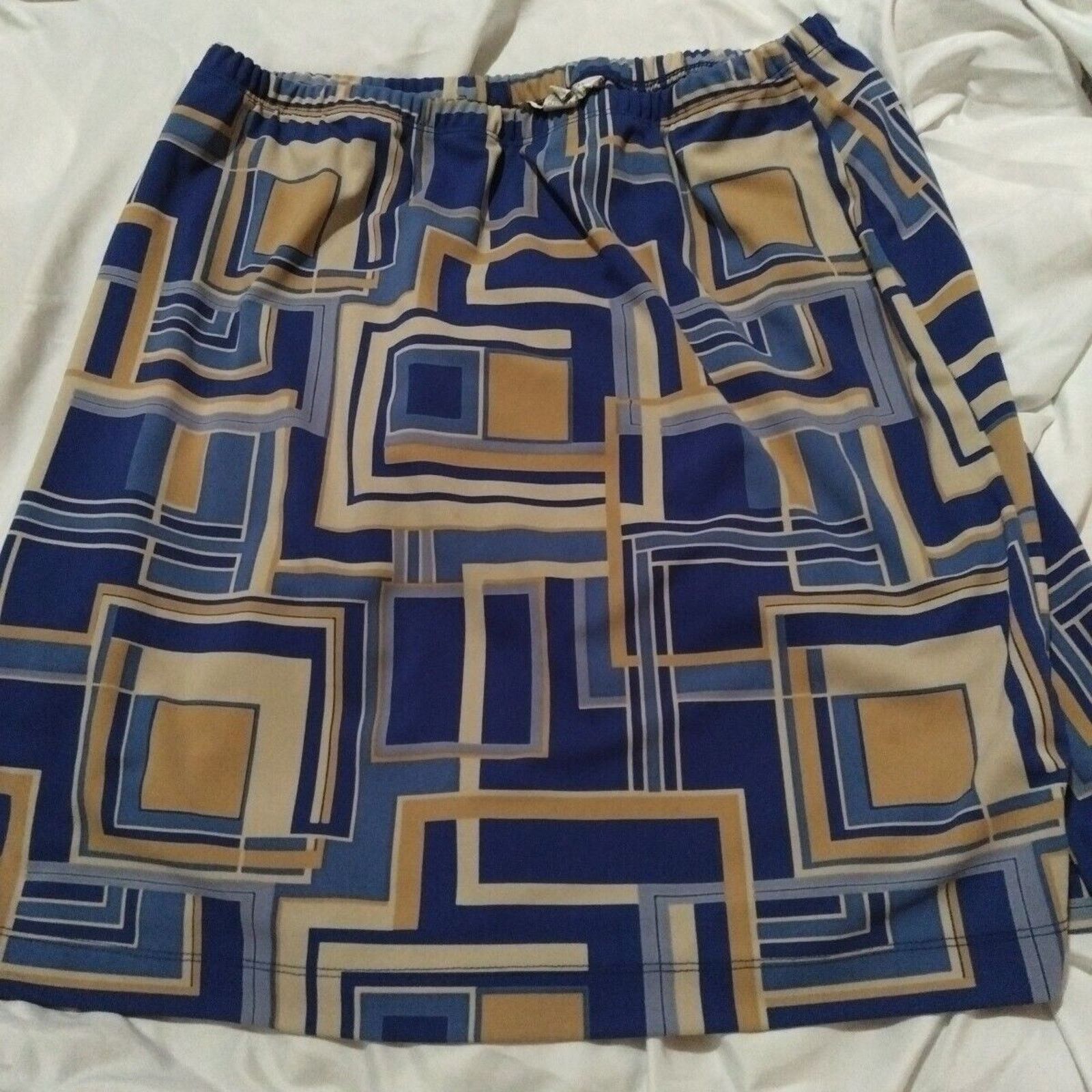 Other petite sophisticate skirt Size Large Stretch Waist Blue/Gold Size 30" / US 8 / IT 44 - 1 Thumbnail