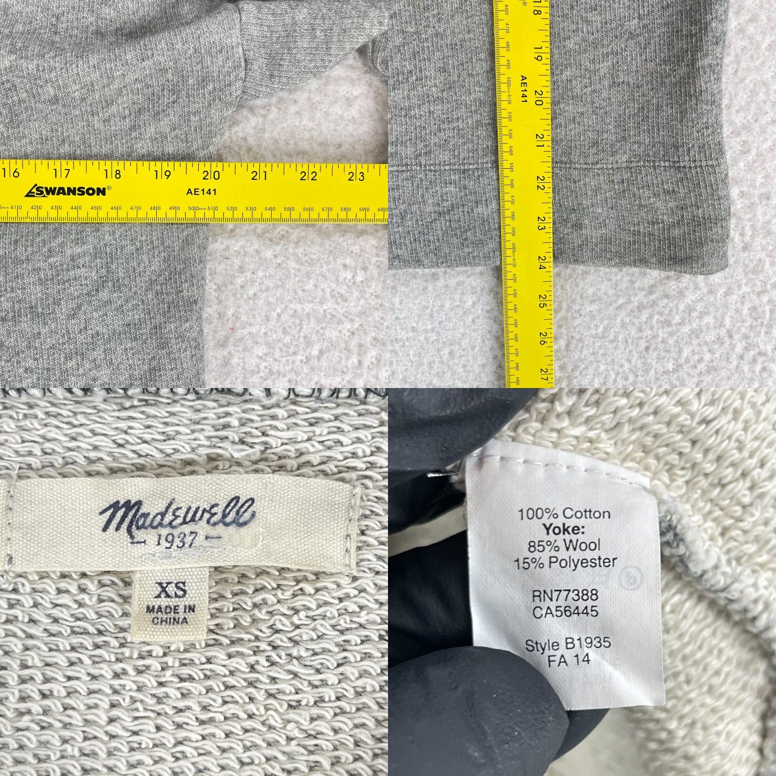 Madewell Madewell Gray Wool Pullover Sweater Womens Long Sleeve Crew Neck Size XS Size XS / US 0-2 / IT 36-38 - 8 Thumbnail