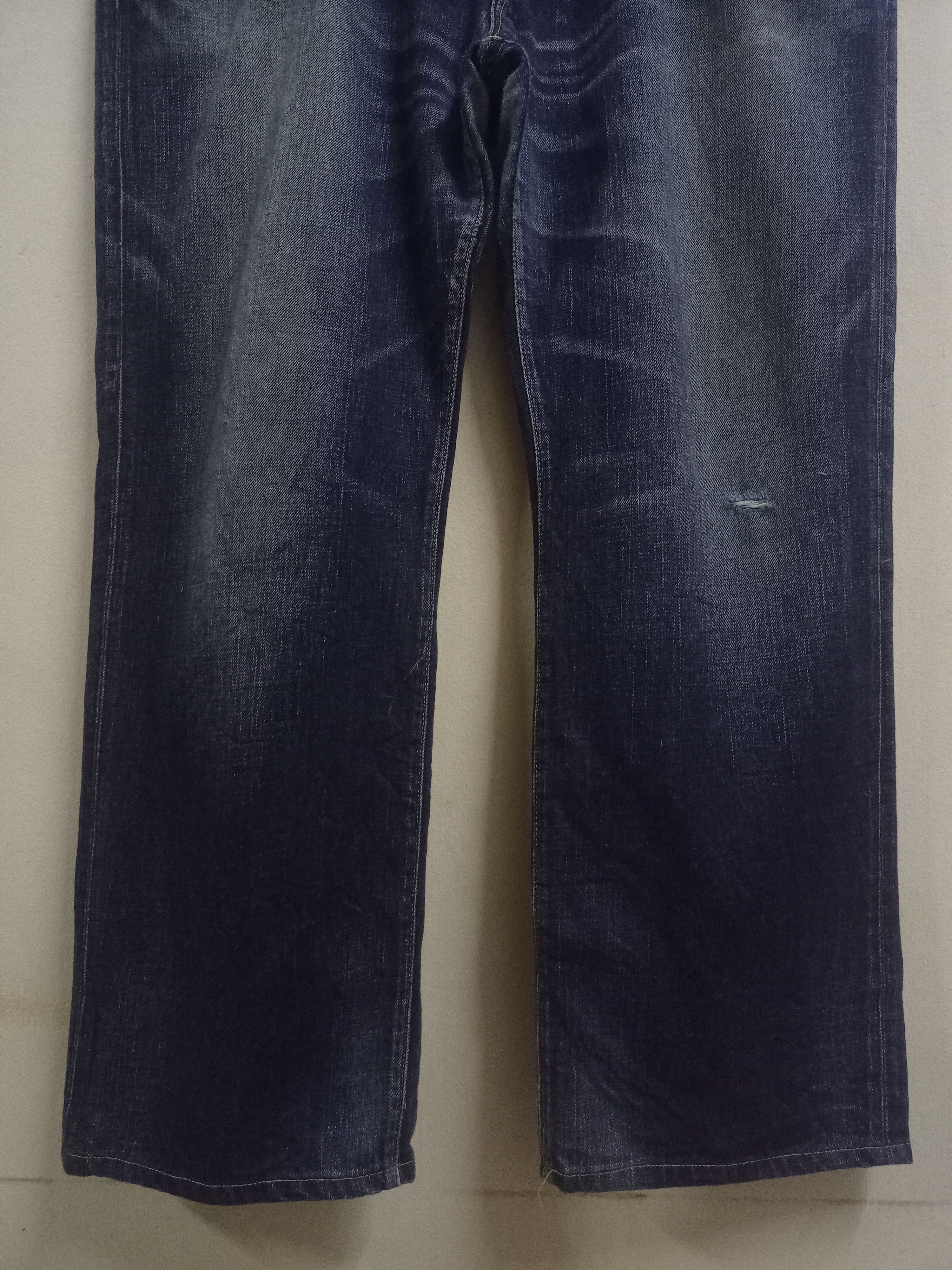Japanese Brand Vintage Back Number Blue Wash Distressed Baggy Jeans 40x29 Size US 40 / EU 56 - 5 Thumbnail