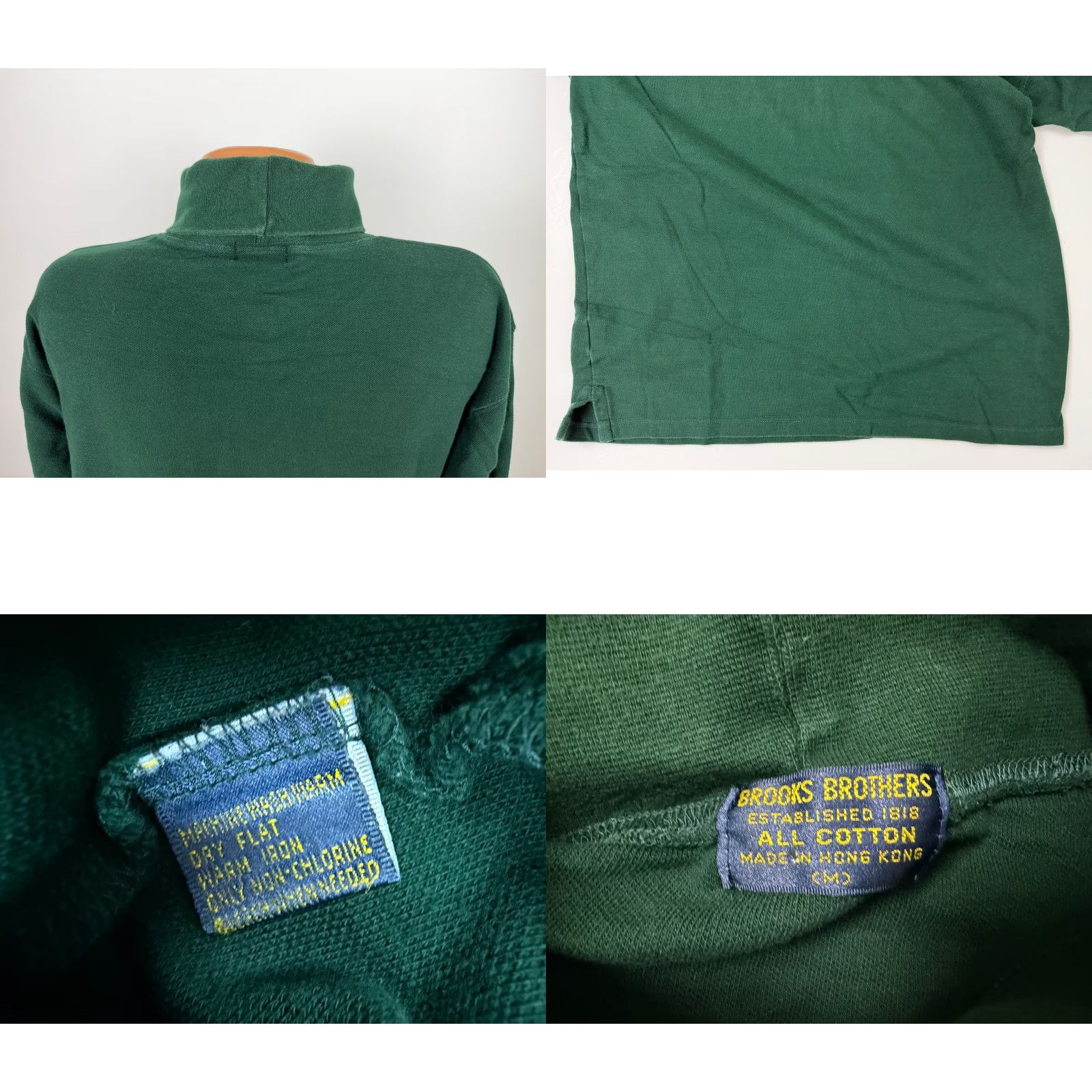 Brooks Brothers VINTAGE Brooks Brothers Shirt Turtleneck Men M Heavyweight Cotton Pique Knit 90s Oversized Green Size US M / EU 48-50 / 2 - 8 Thumbnail