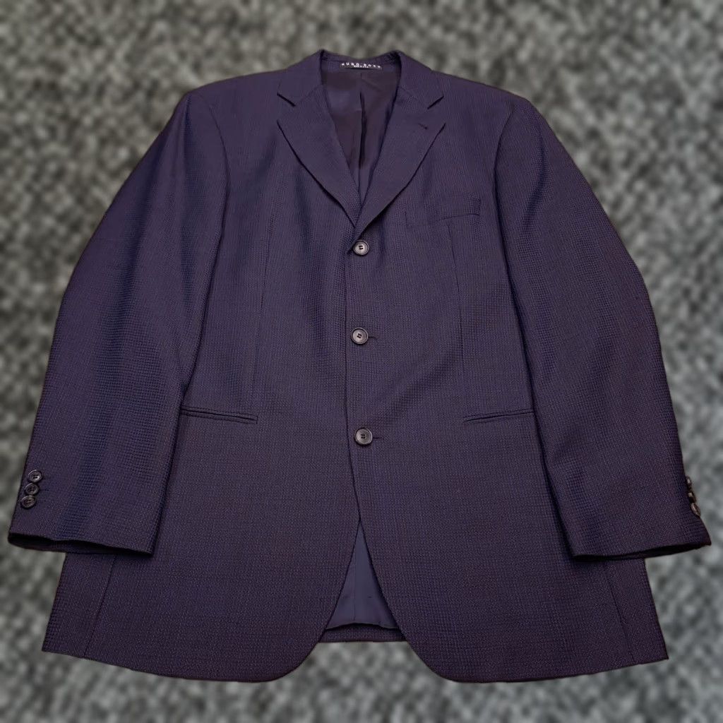Hugo Boss VINTAGE Hugo Boss Blazer 40R Single-Breasted 3-Button Blue Wool Jacket Men Mens Regular Suit Coat Size 40R - 1 Thumbnail