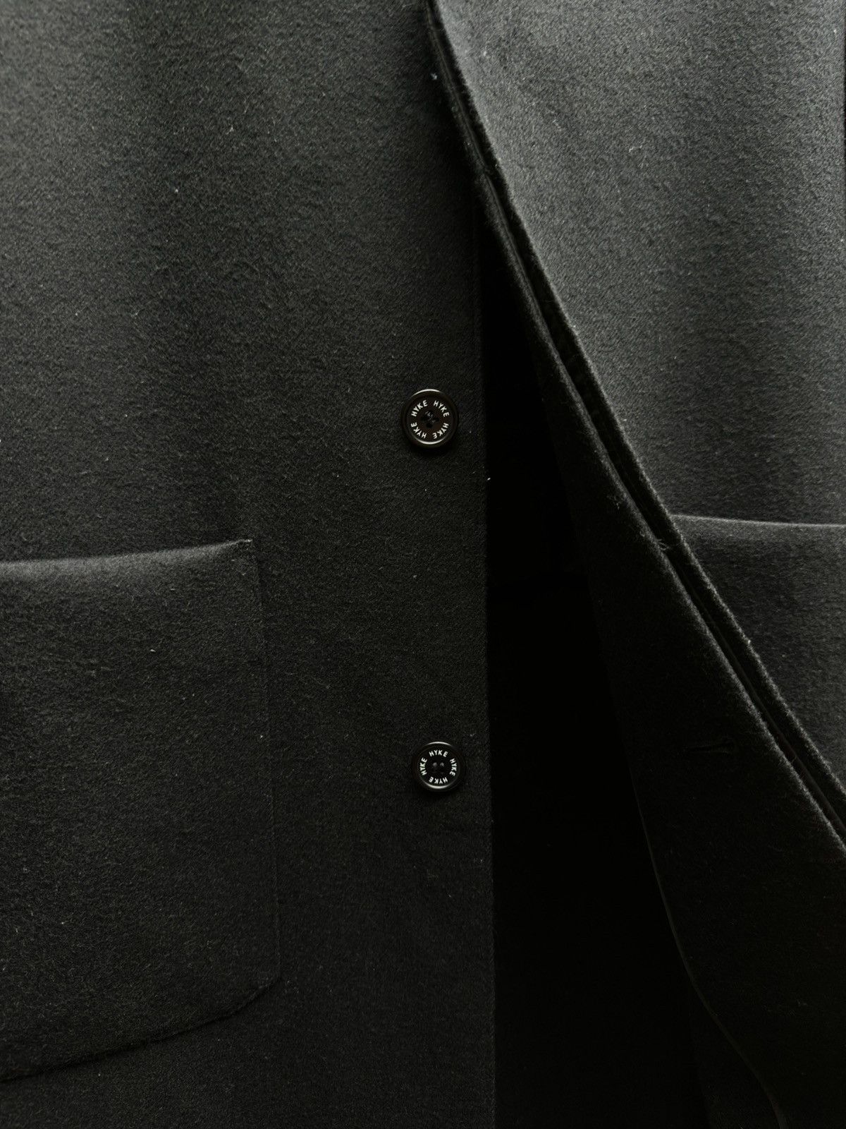 HYKE HYKE A/W 2022 Black Wool Long Shop Coat Size US M / EU 48-50 / 2 - 5 Thumbnail