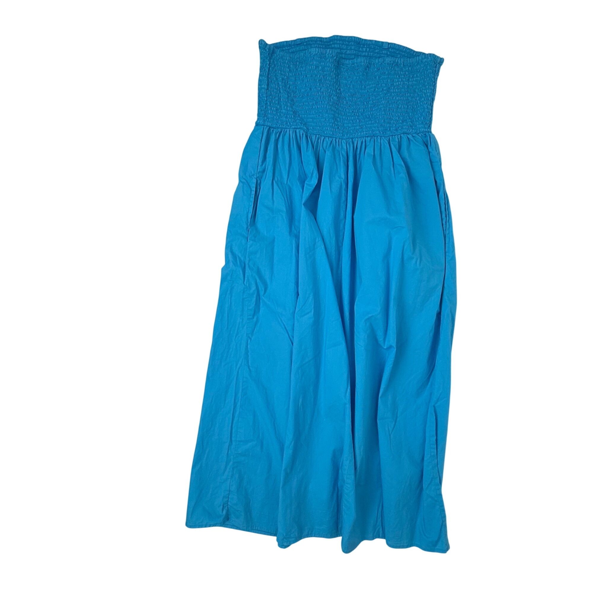 Other A New Day Women's Smocked Strapless Cotton Midi Sundress Blu Size M / US 6-8 / IT 42-44 - 3 Thumbnail