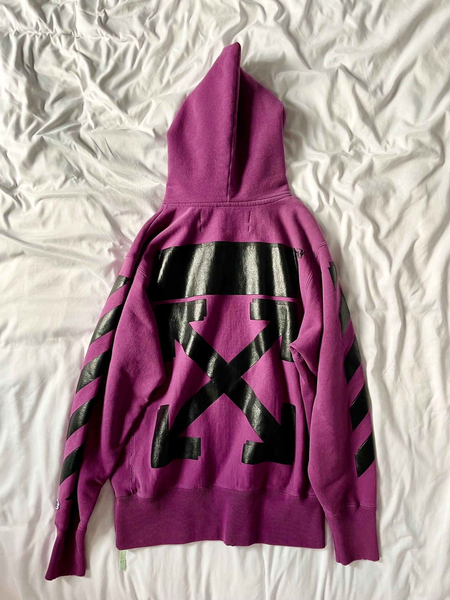 Champion Off White Off White x Champion Purple Hoodie Grailed