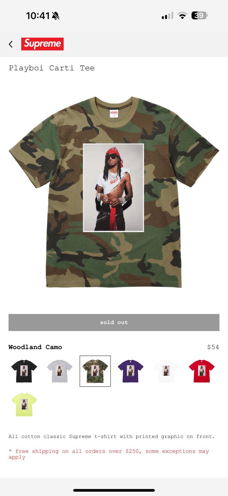 Supreme Supreme Playboi Carti Photo Tee Woodland Camo | Grailed