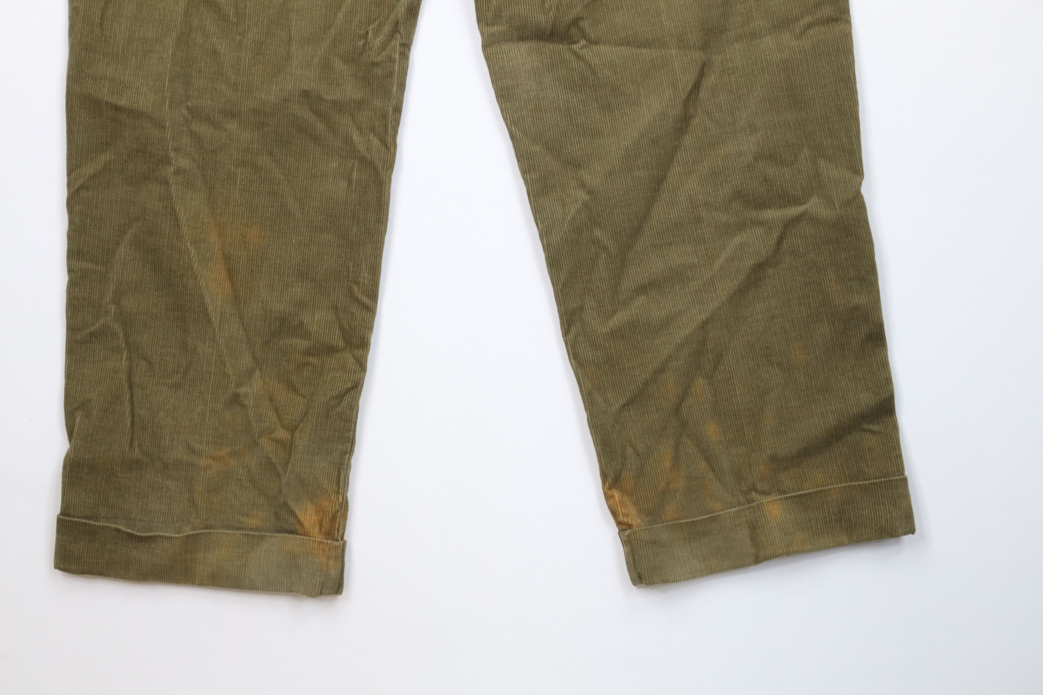 Ralph Lauren Vintage 90s Ralph Lauren Wide Leg Corduroy Chino Pants Green Size US 34 / EU 50 - 13 Thumbnail