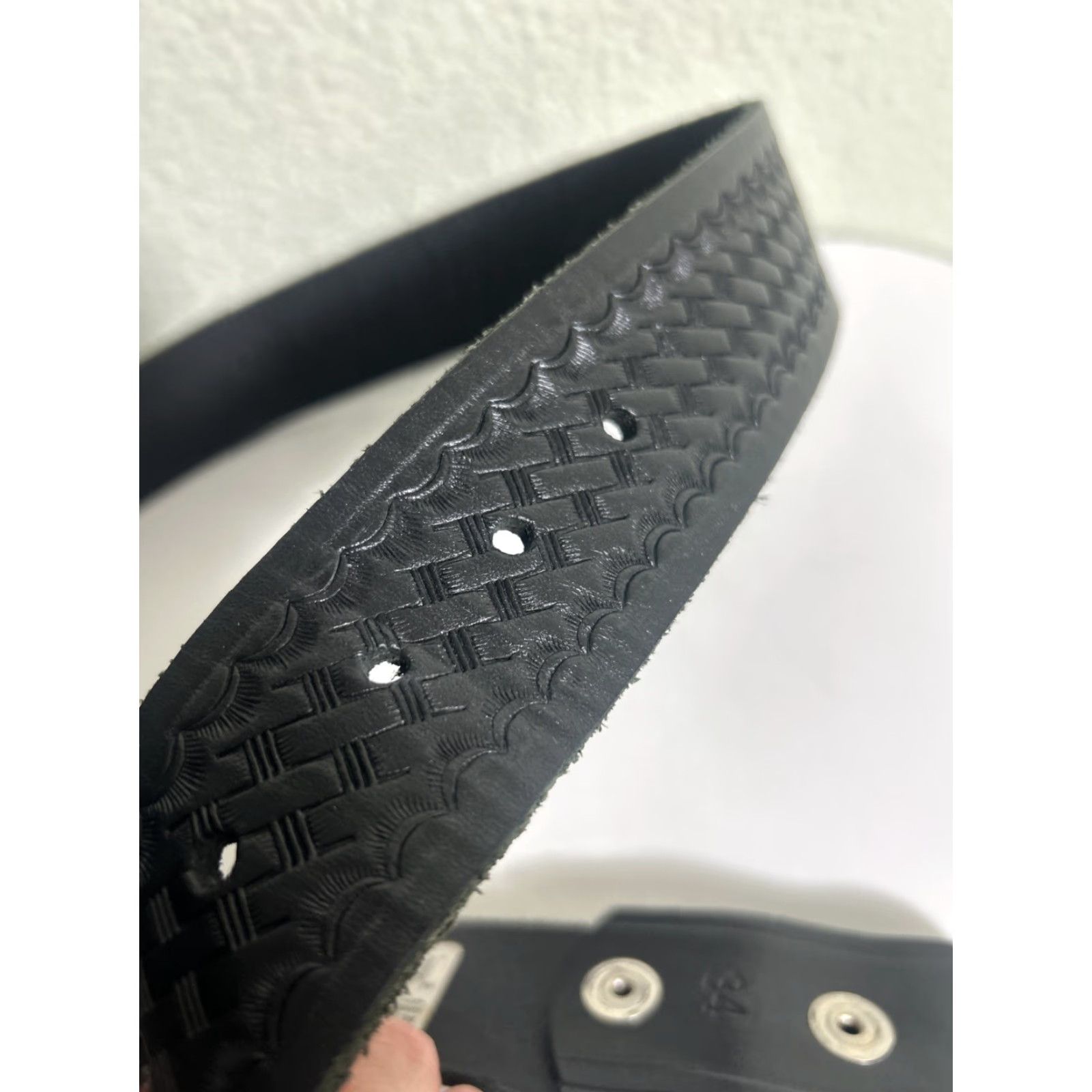 Vintage Blumenthal Belt Leather Black Size 34 Embossed Men Belt Size 34 - 7 Thumbnail