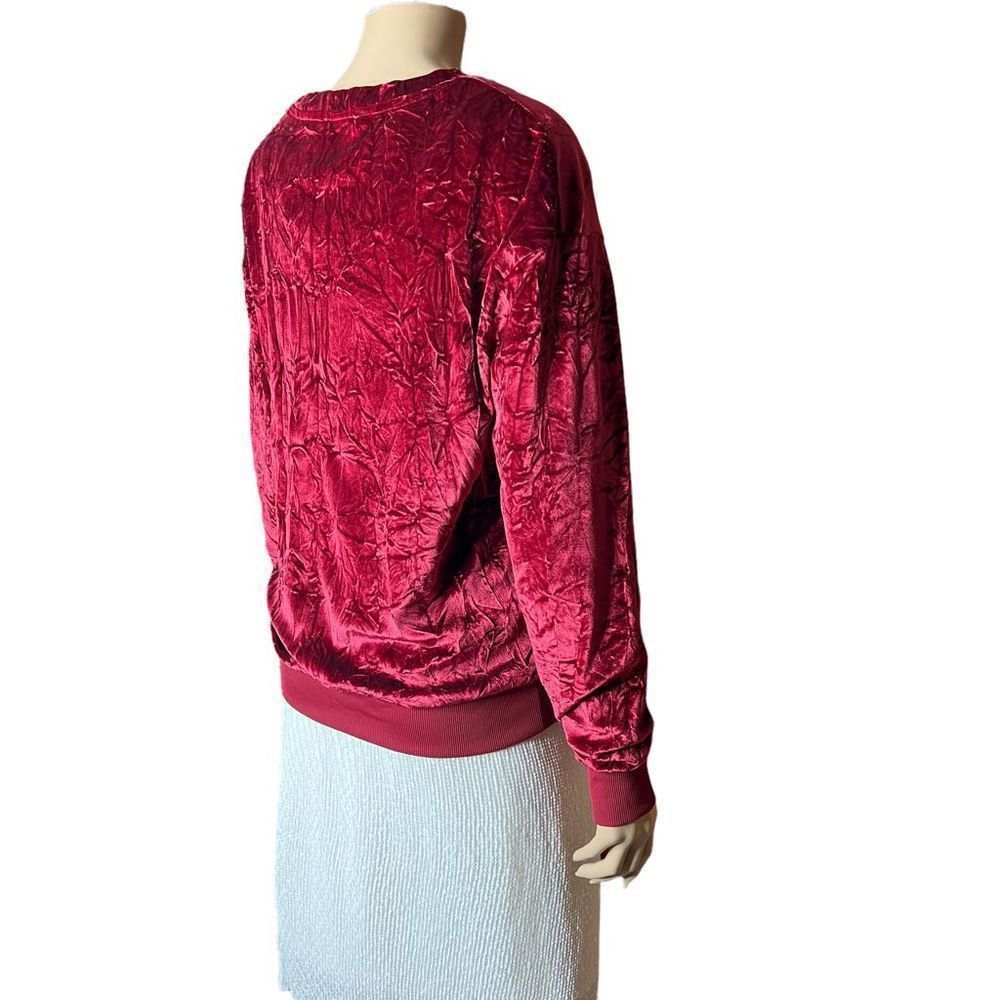 Zara Zara velvet sweatshirt top burgundy S (303/2) Size S / US 4 / IT 40 - 6 Thumbnail