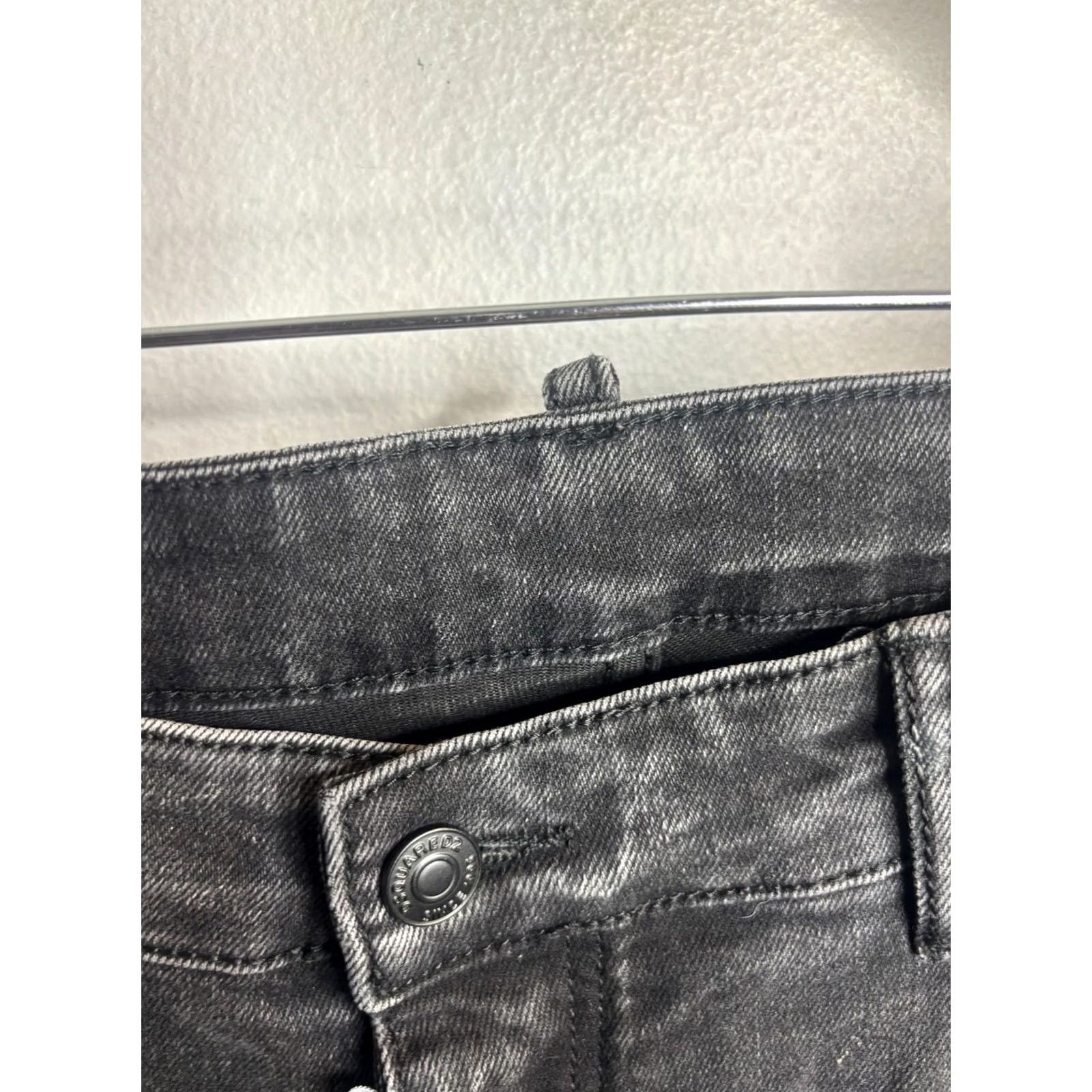 Dsquared2 Dsquared2 Jeans Mens 36x31 Slim Skinny Distressed Denim Paint Splatter Gray Charcoal Wash Pockets Size US 36 / EU 52 - 3 Thumbnail