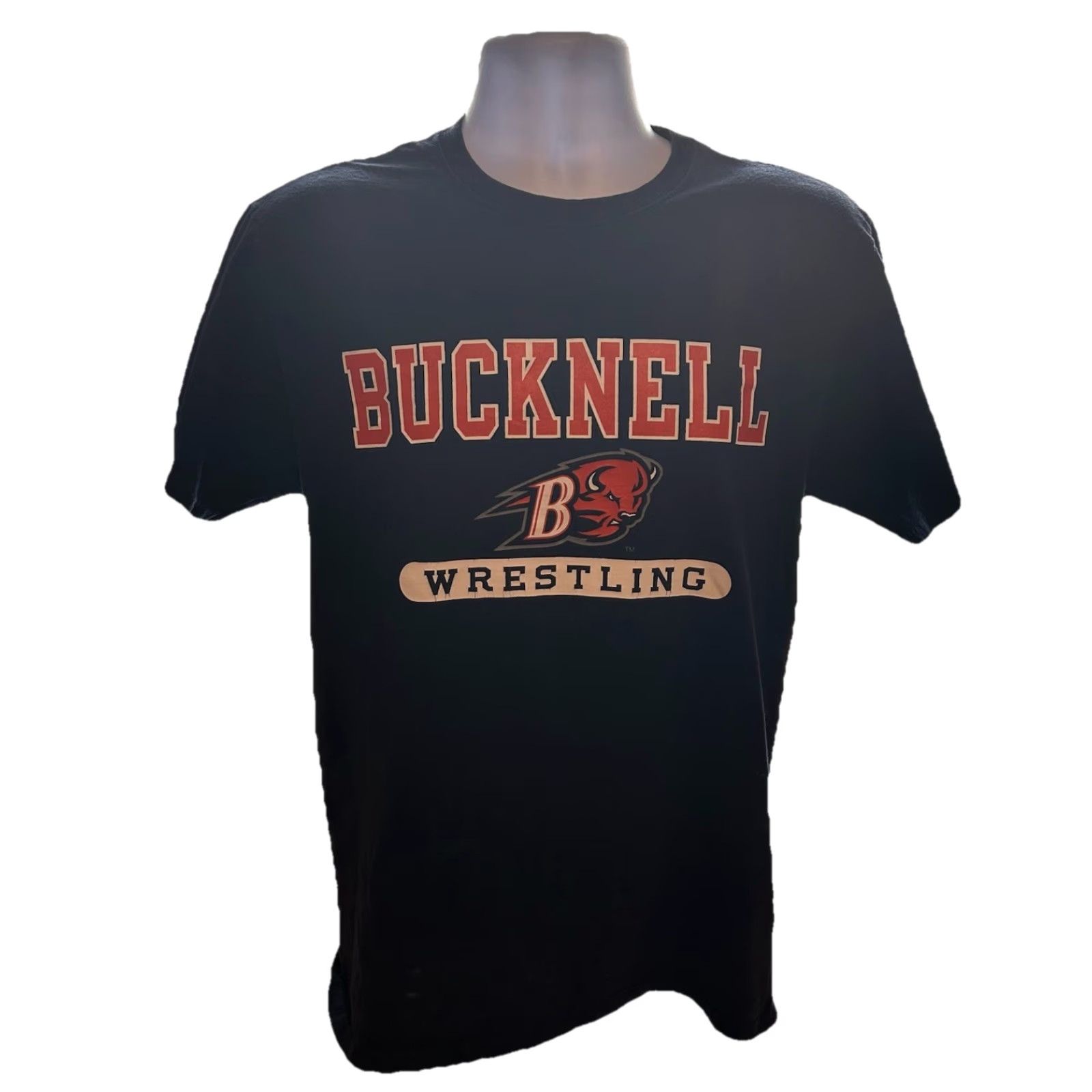 Vintage VINTAGE Bucknell University Wrestling Shirt Men Medium Navy Blue Short Sleeve Russell Size US M / EU 48-50 / 2 - 2 Thumbnail