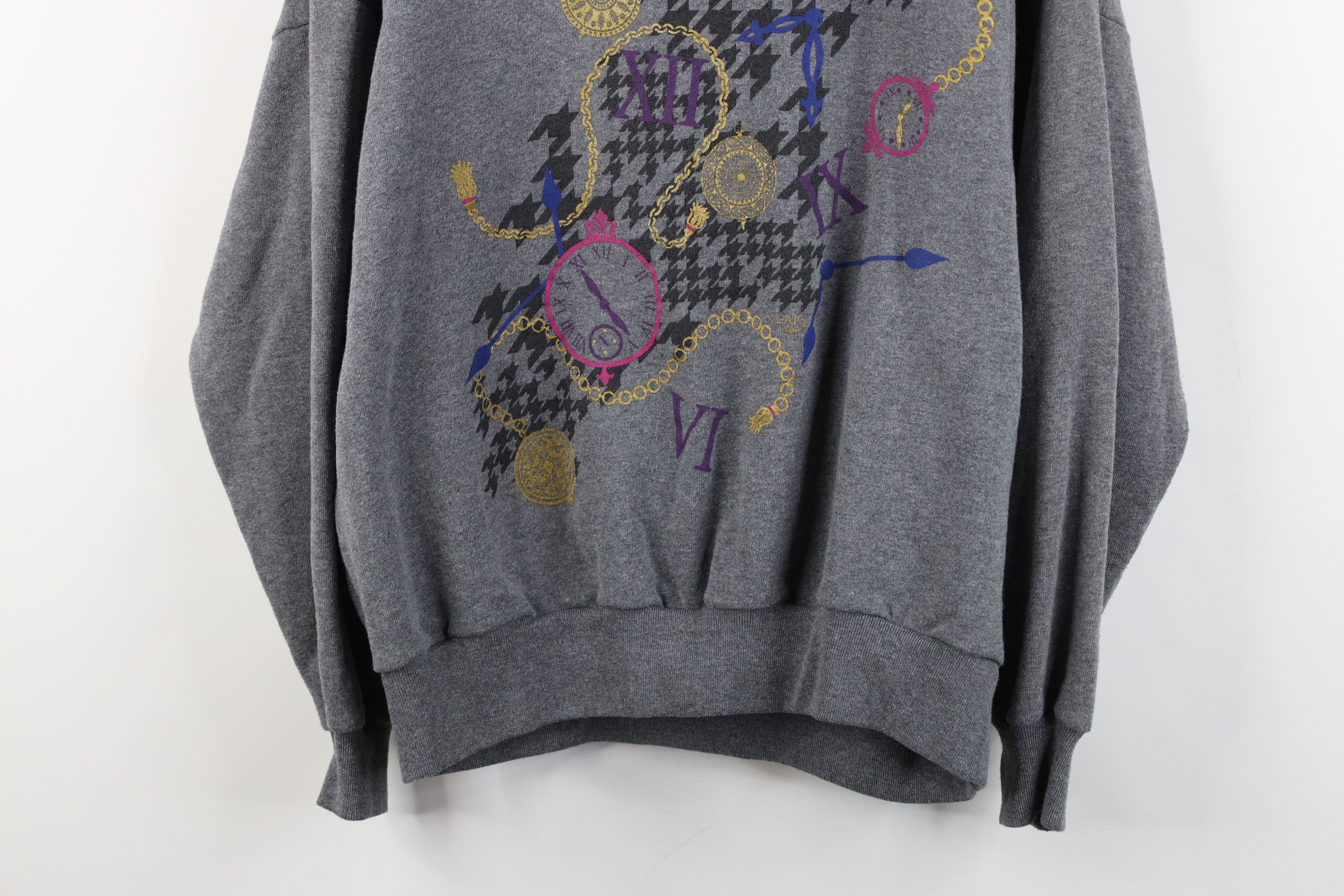 Vintage Vintage 90s Streetwear Clock Turtleneck Sweatshirt USA Size XL / US 12-14 / IT 48-50 - 3 Thumbnail