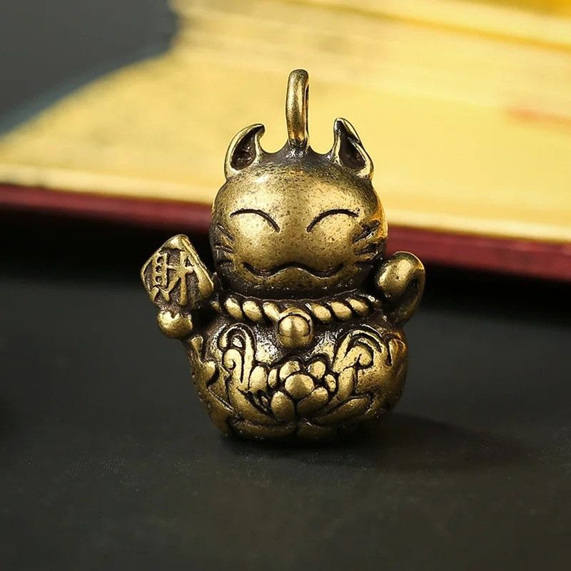 Other Lucky Cat Keyring Car Keychain Brass Hanging Charms Size ONE SIZE - 4 Thumbnail