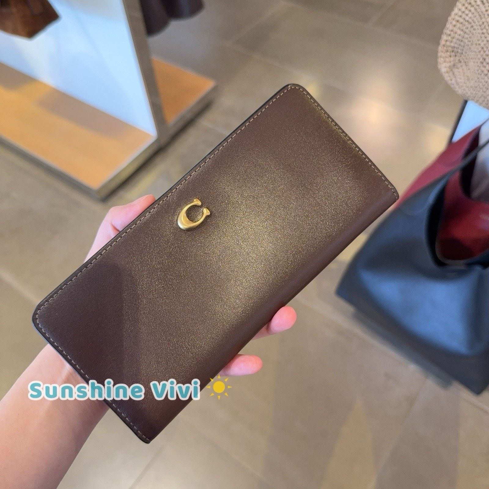 Coach NWT Coach Essential Slim Leather Wallet CZ096 Brass/Maple Size ONE SIZE - 3 Thumbnail
