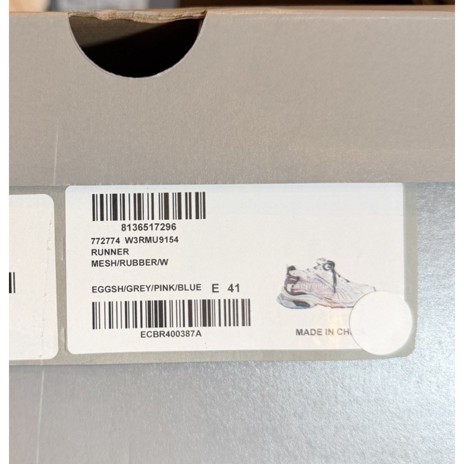 Balenciaga Size 41EU/8US - Balenciaga Runner Grey Pink Blue NEW! Size US 8 / EU 41 - 10 Thumbnail