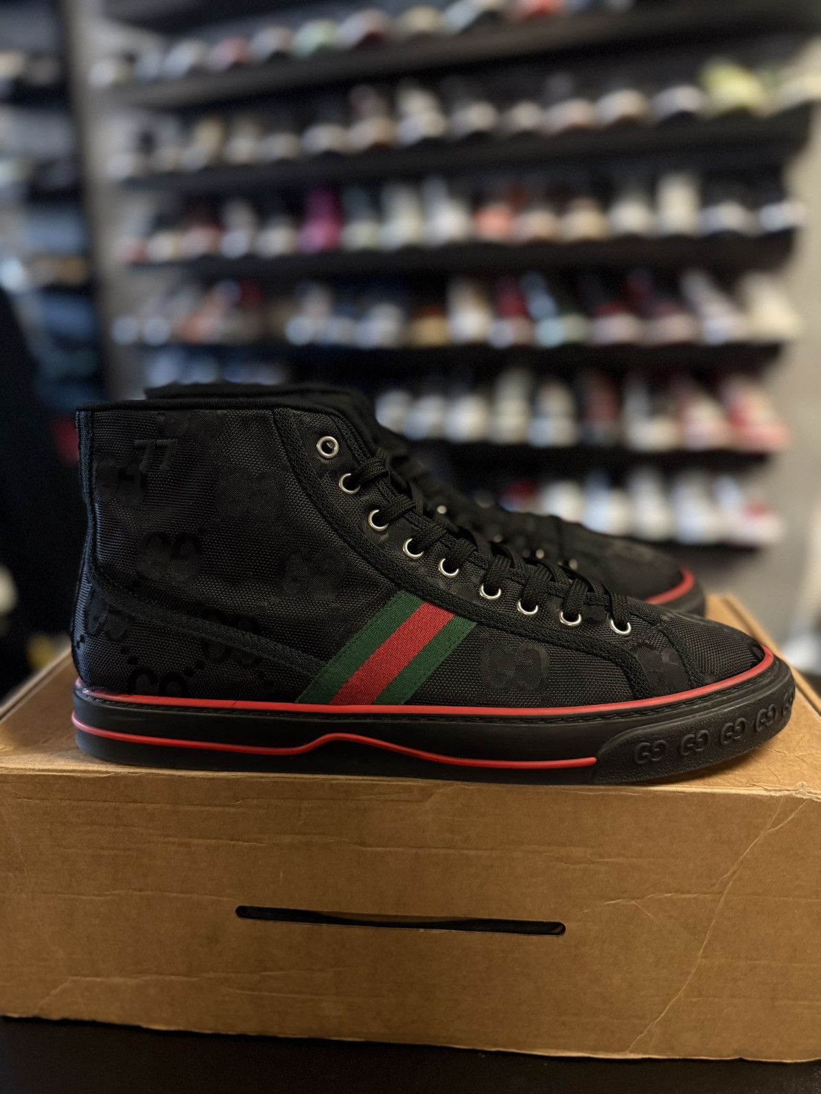 Gucci Gucci High Top Black Tennis Sneakers Size 10G/10.5US Size US 10.5 / EU 43-44 - 1 Thumbnail