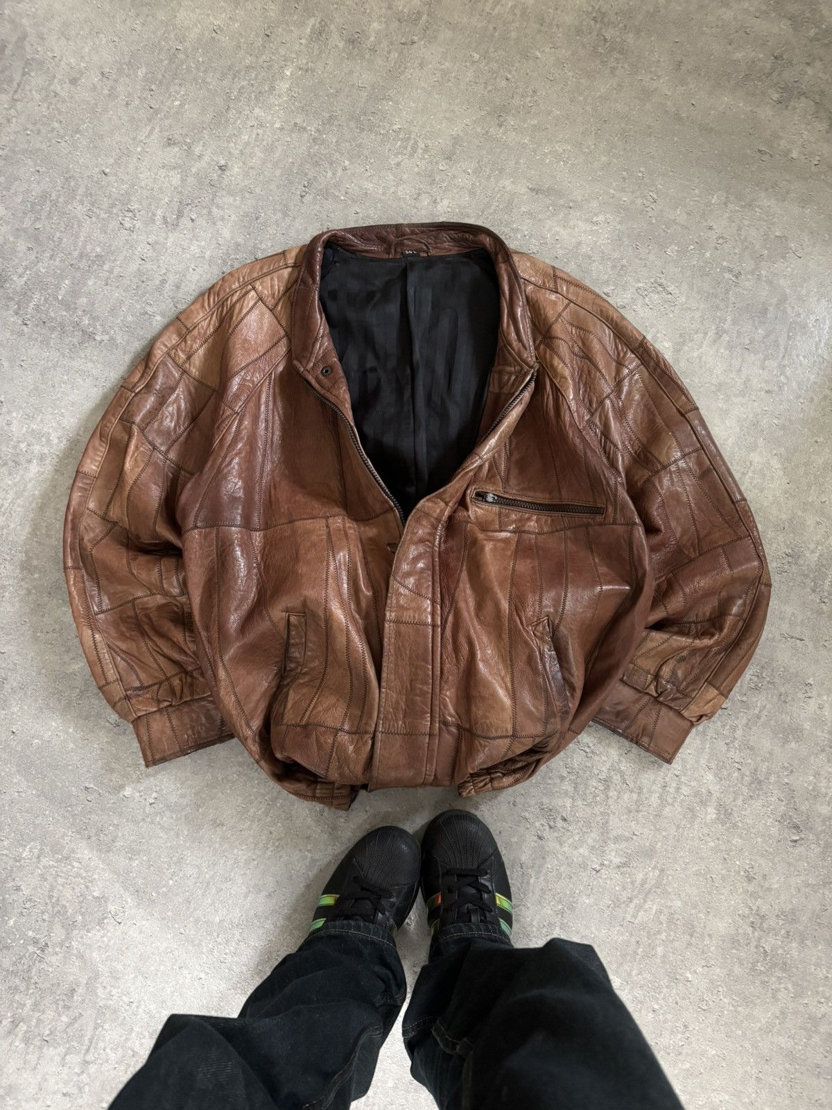 Vintage Real Leather Vintage Boxy Leather Jacket Y2K Streetwear L Size US L / EU 52-54 / 3 - 3 Thumbnail