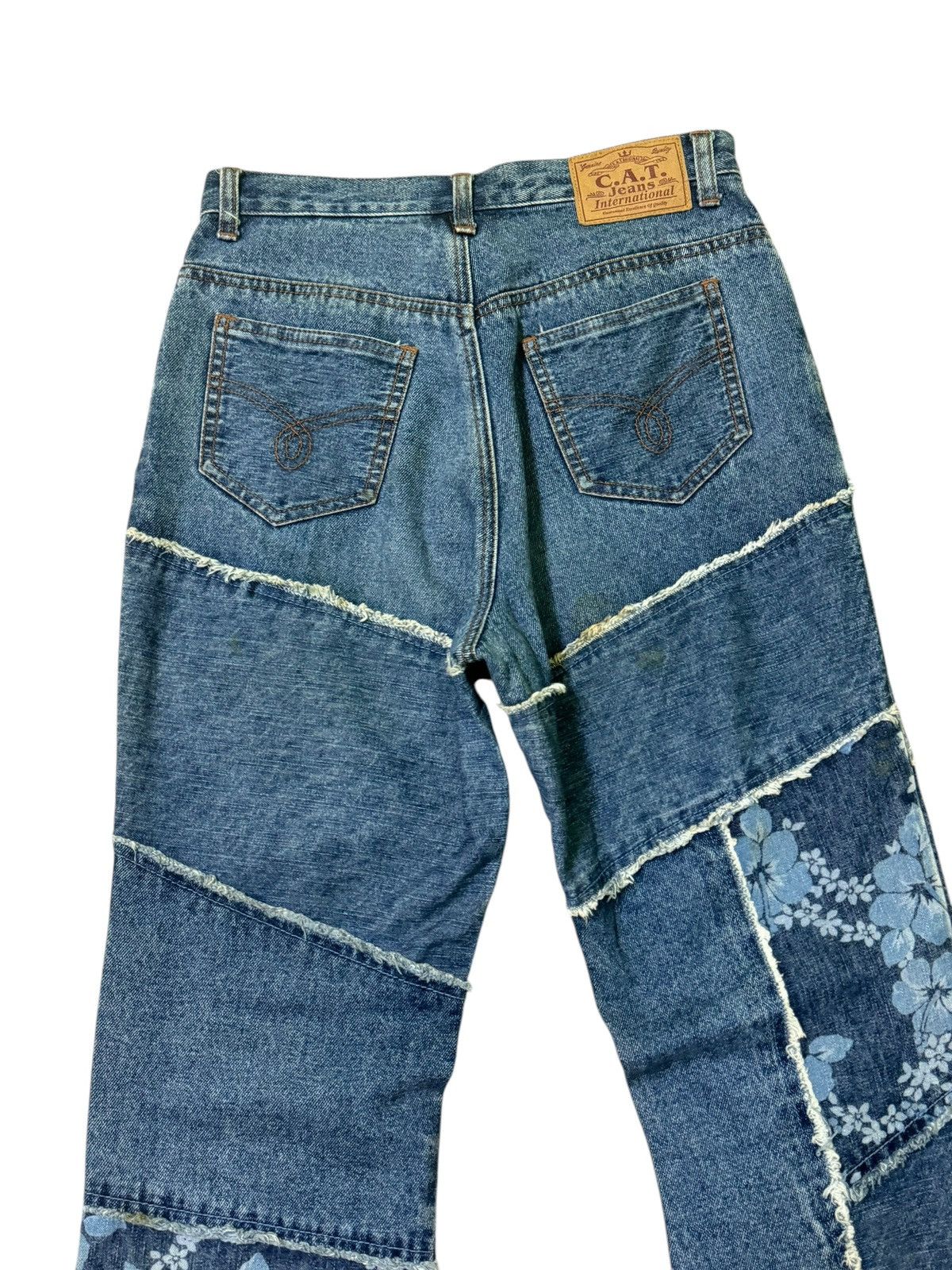 Vintage Crazy Flared CAT Reconstructed Reworked jeans Size 26" / US 2 / IT 38 - 11 Thumbnail