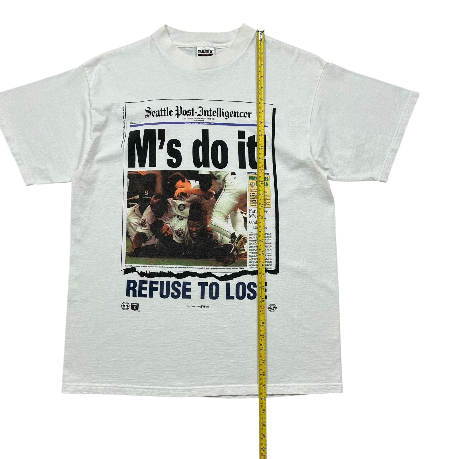 MLB VTG 90s MLB SEATTLE MARINERS 1995 NEWSPAPER REFUSE TO LOSE Size US XL / EU 56 / 4 - 5 Thumbnail