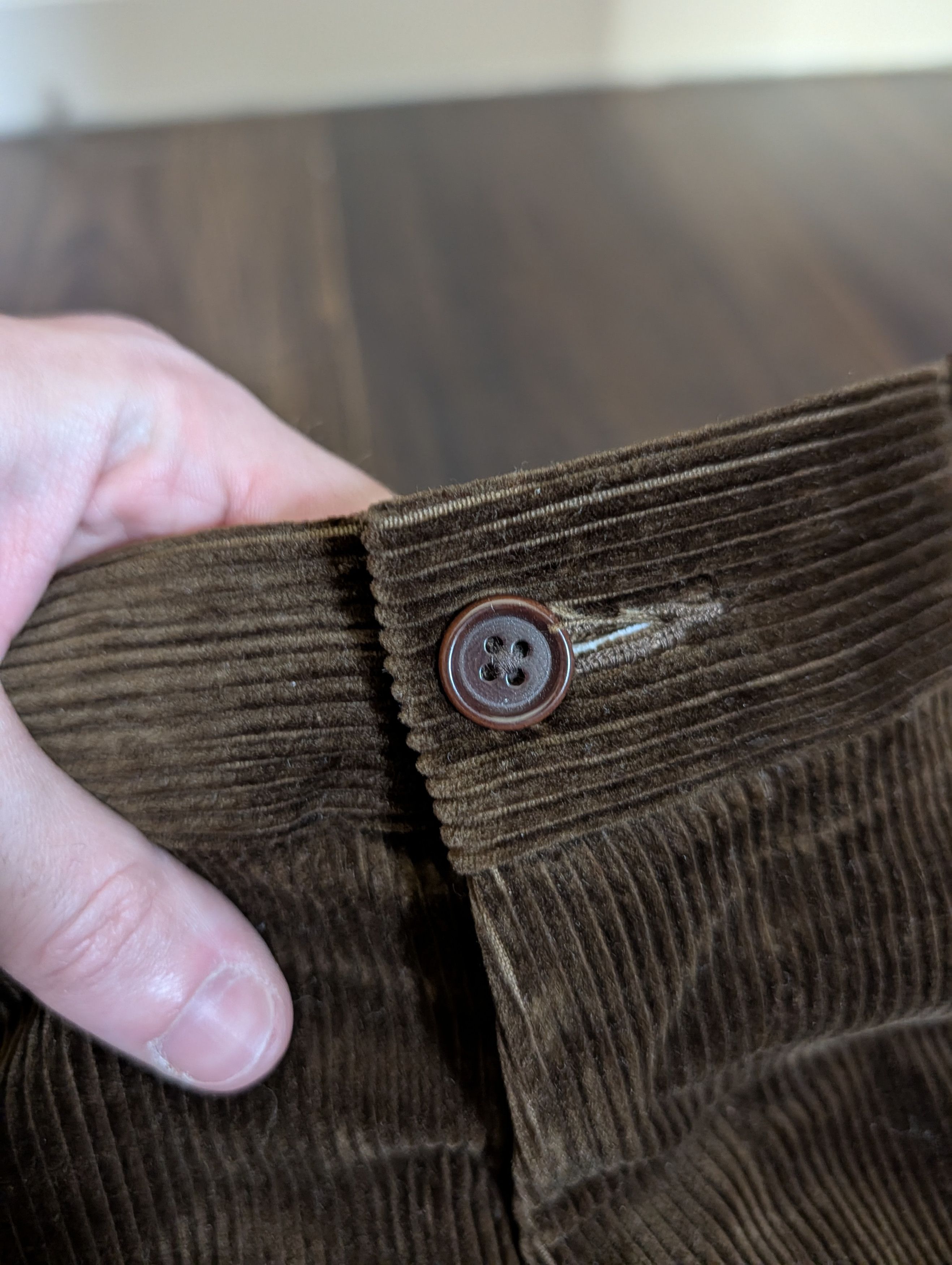 Polo Ralph Lauren Dark brown cotton corduroy Classic Fit mens pants 36x32 Size US 36 / EU 52 - 4 Thumbnail