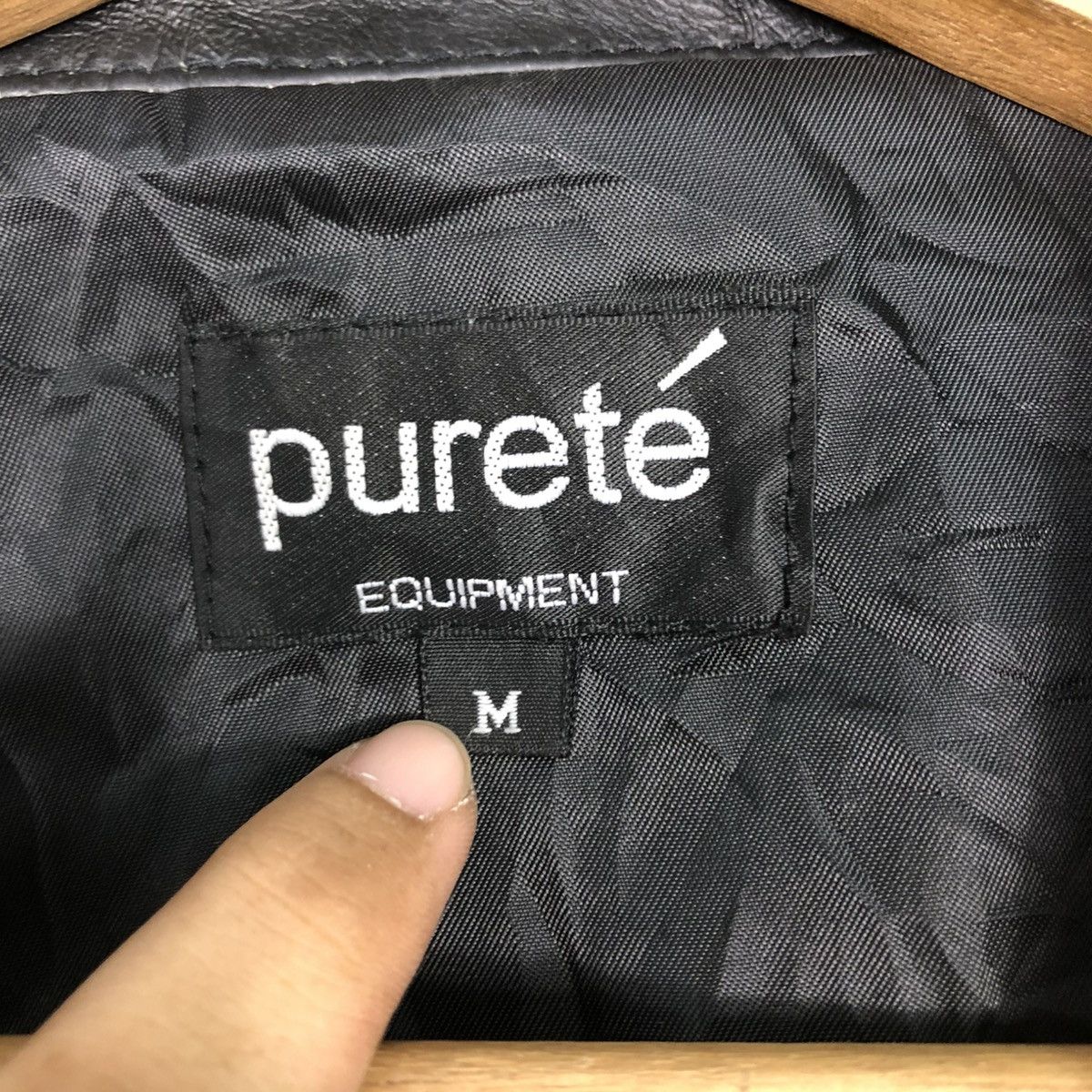 Japanese Brand 🔥VINTAGE BIKER LEATHER JACKET DOUBLE COLLAR PURETE Size US S / EU 44-46 / 1 - 20 Thumbnail
