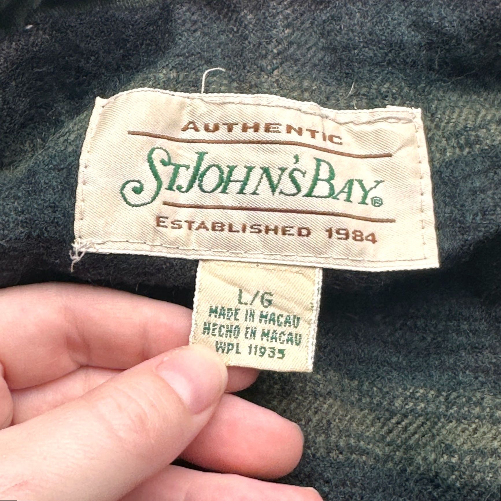 Vintage VINTAGE St Johns Bay Coat Mens Large Green Button Chore Field Lined Overcoat Size US L / EU 52-54 / 3 - 3 Thumbnail