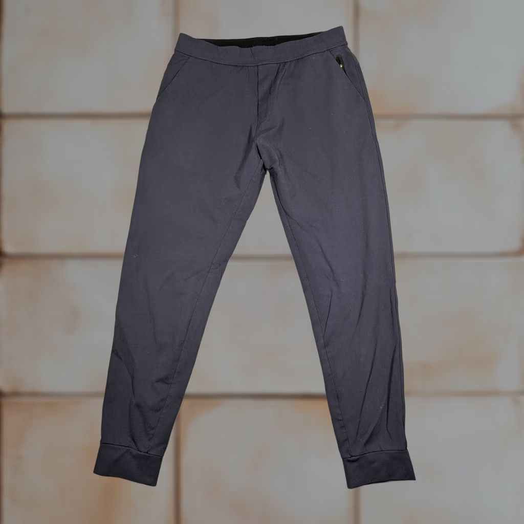 Vintage Public Rec Pants Mens 34x32 Navy Blue Joggers Nylon Spandex Slim Tapered Cuffed Pockets Drawstring Moisture Wicking Size US 34 / EU 50 - 1 Thumbnail