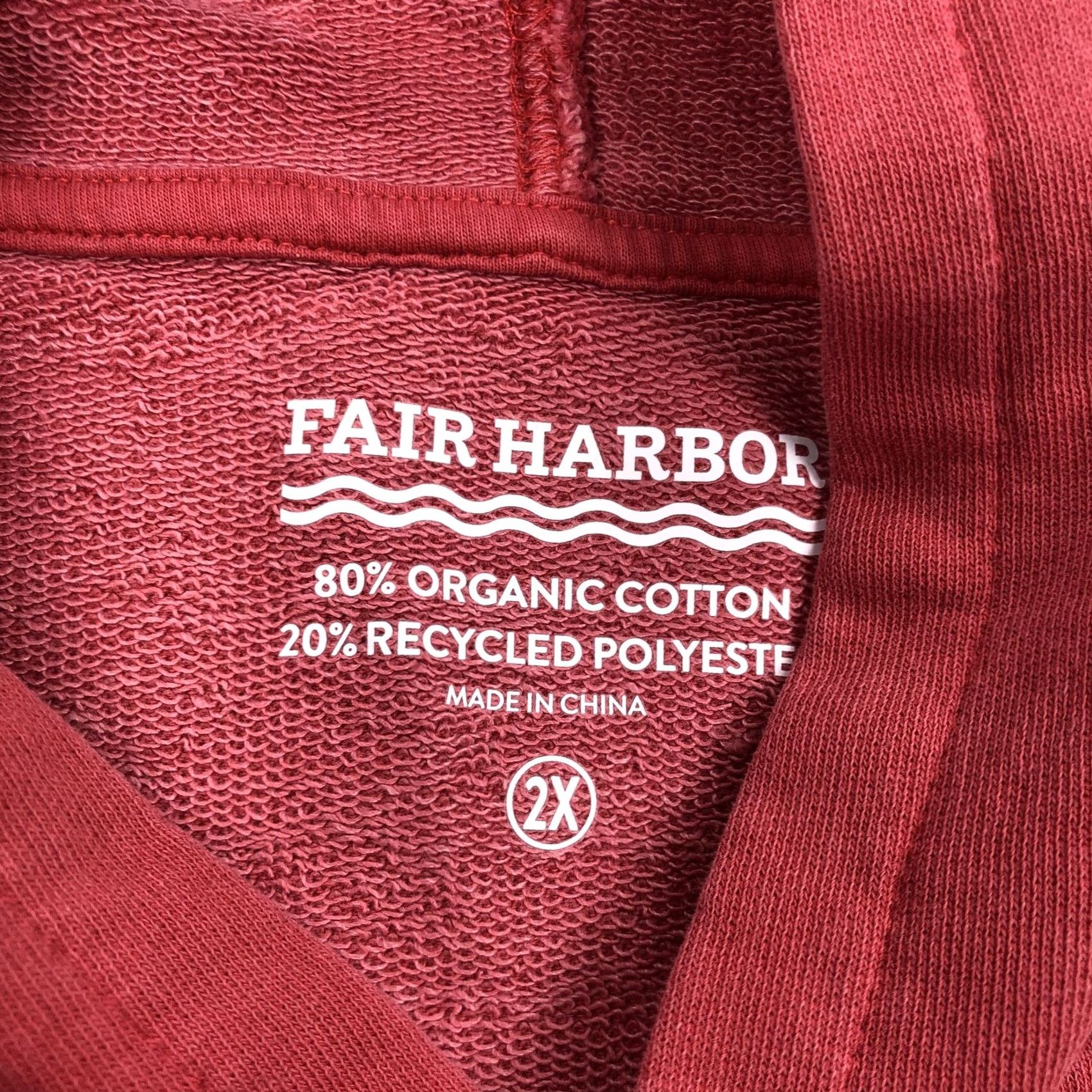 Vintage Fair Harbor Hoodie Pullover 2XL Men's Nautical Red Organic Cotton Recycled Polyester Raglan Sleeves Size US XXL / EU 58 / 5 - 7 Thumbnail