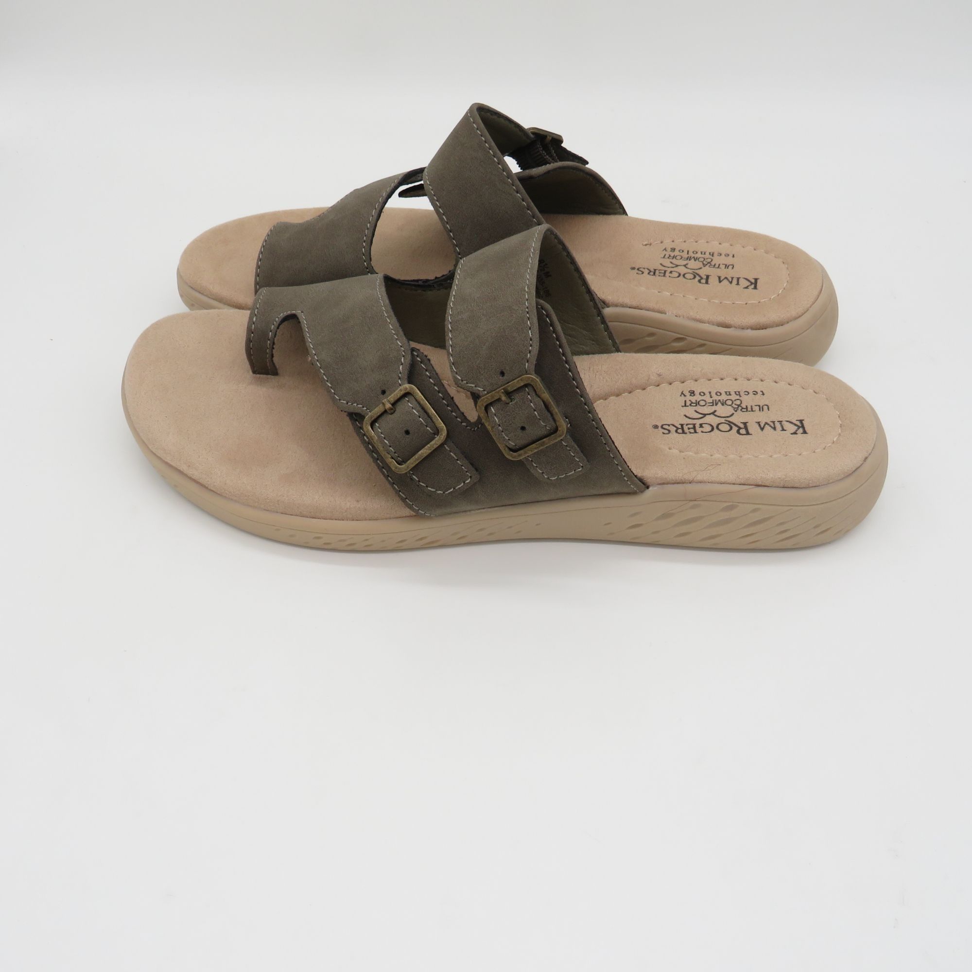 Other Kim Rogers Womens Ultra Comfort Sandals olive Dual Strap Sli Size US 8.5 / IT 38.5 - 3 Thumbnail