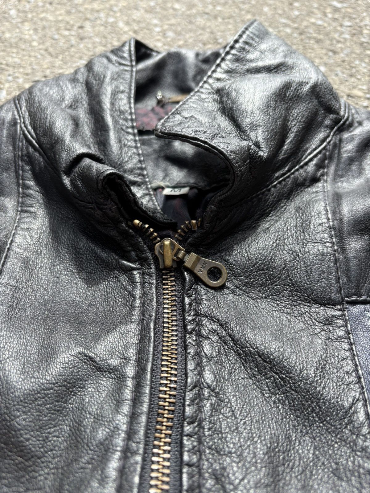 Vintage Vintage 80s Multi-Flag Leather Bomber Jacket by Akaso Size US M / EU 48-50 / 2 - 8 Thumbnail