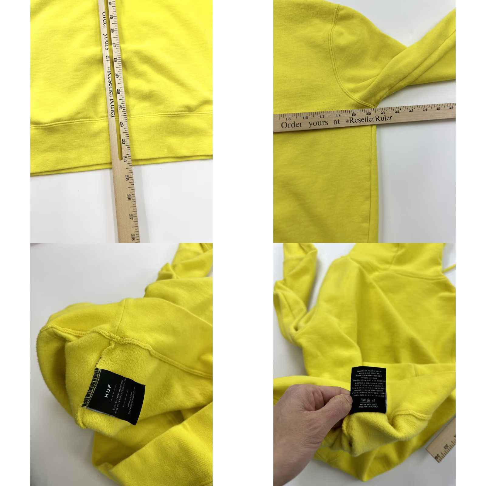 Huf Huff Hoodie Mens Size S Yellow City Roses Embroidered Hooded Pockets Pullover Size US S / EU 44-46 / 1 - 8 Thumbnail