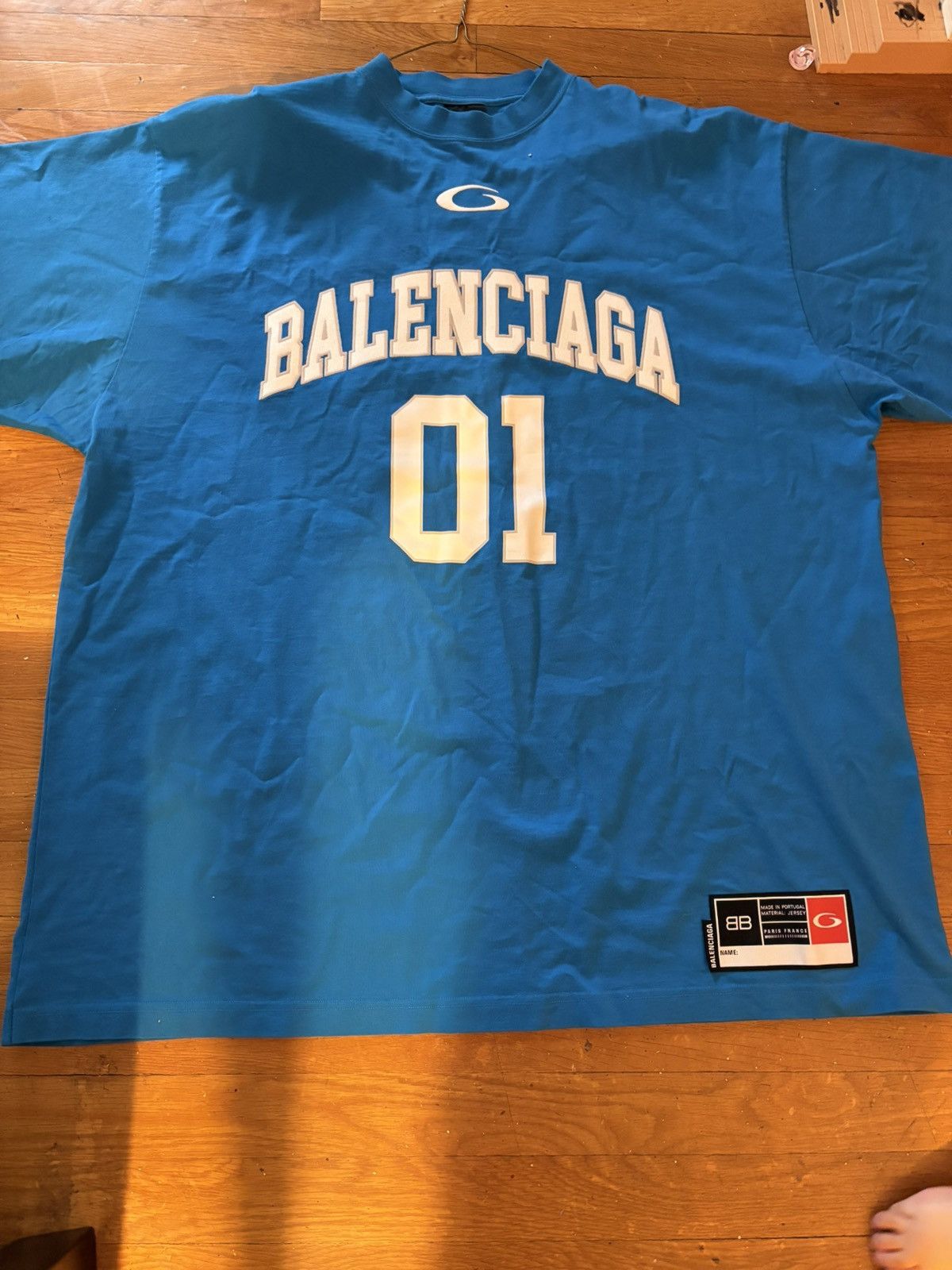 Balenciaga BASKETBALL SERIES - OVERSIZED T-SHIRT IN BLUE XL