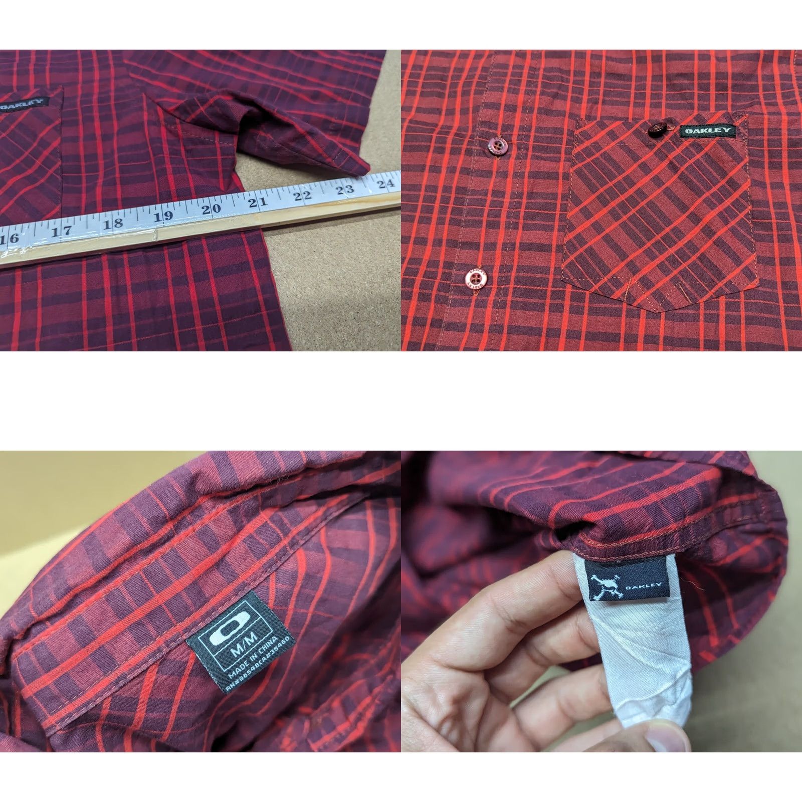 Oakley VINTAGE Oakley Mens Button Up Shirt Plaid Short Sleeves Red Front Pocket Size M Boxy Casual Shirt Mens Red Plaid Oakley Button-Up Front Pocket Size US M / EU 48-50 / 2 - 8 Thumbnail