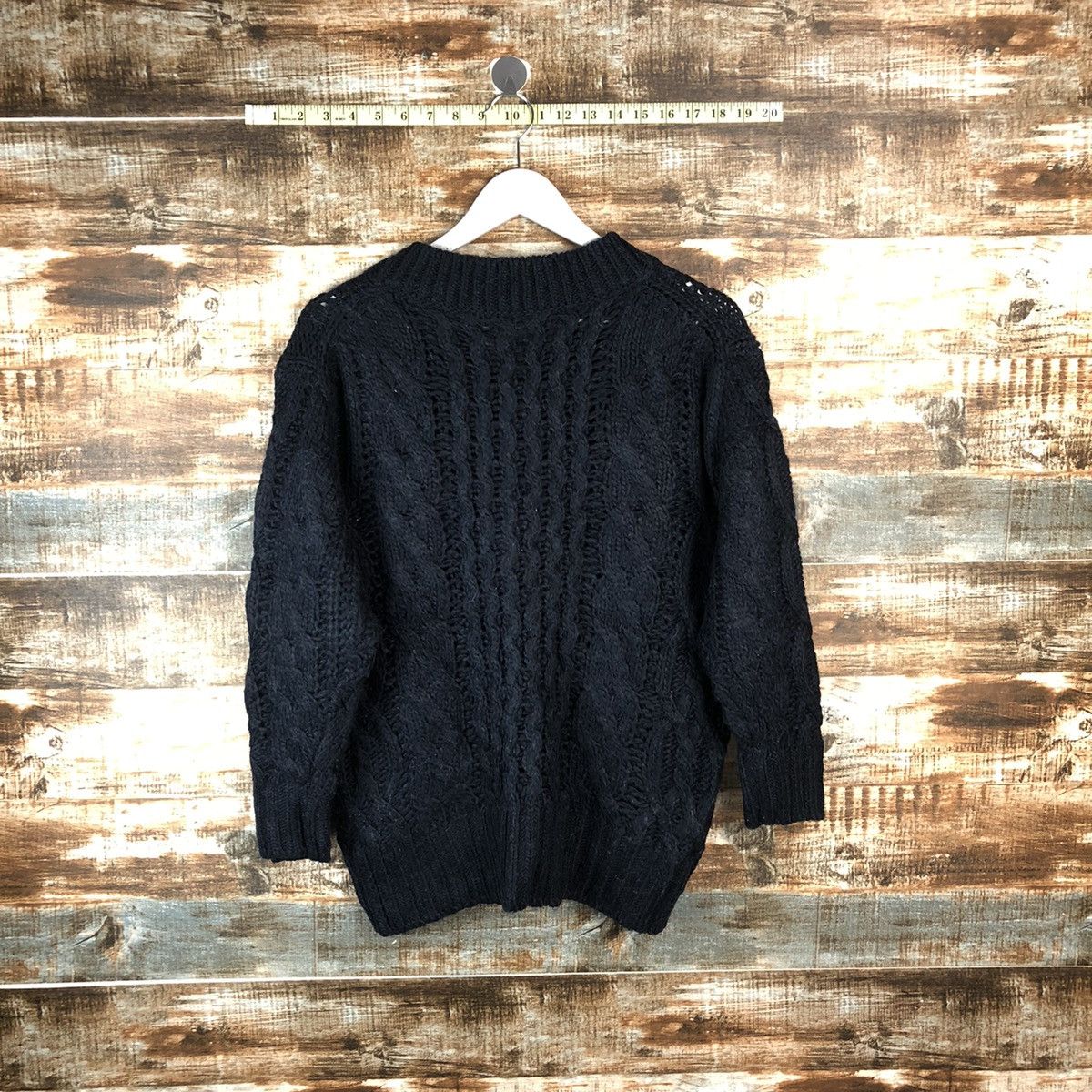 Homespun Knitwear × Japanese Brand Mila Owen Dark Blue cable Knitwear #A2055 Size L / US 10 / IT 46 - 12 Thumbnail