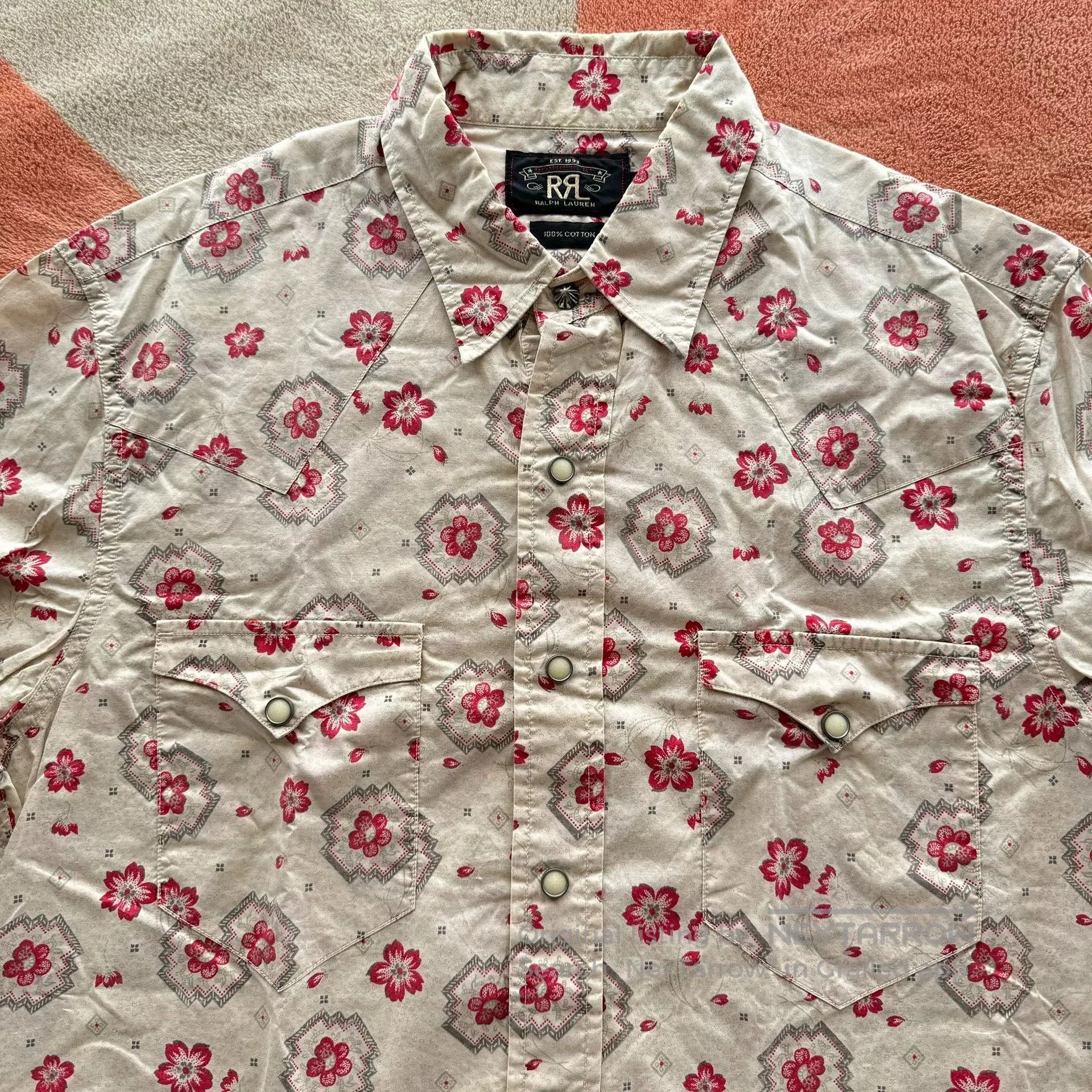 RRL Ralph Lauren RRL Sakura Western Shirt. Size US M / EU 48-50 / 2 - 2 Thumbnail