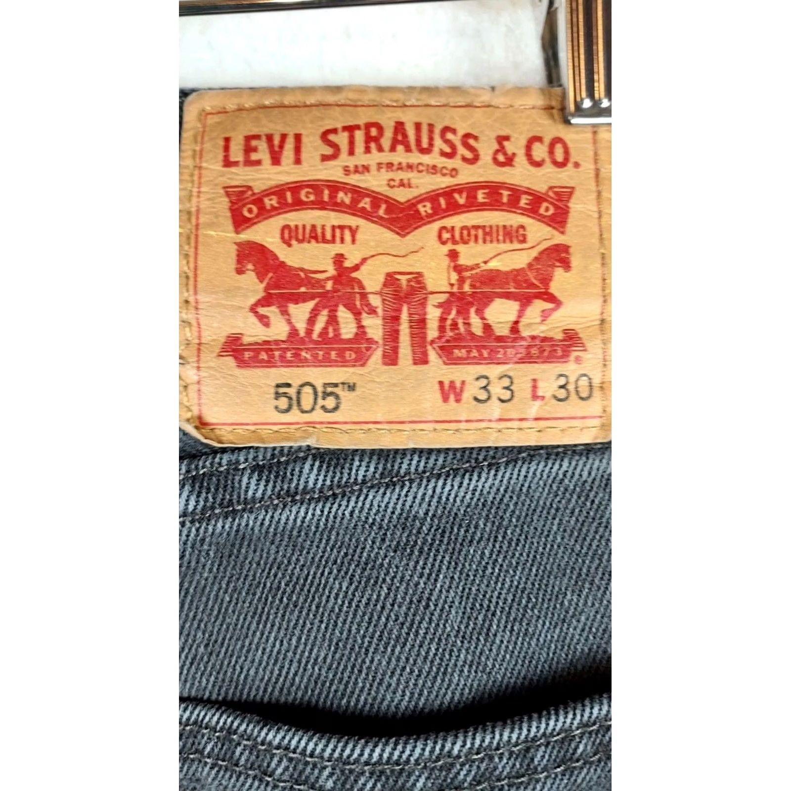 Levi's Levi's 505 Jeans - Levi Mens 505 Black Denim Jeans Size 33 x 30 Straight Dark Wash Denim Jeans Mens Regular 33x30 Size US 33 - 6 Thumbnail